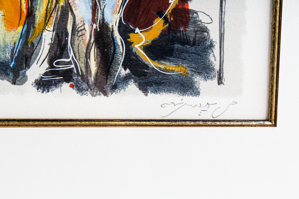 Avinoam Kosowsky Limited Edition Color Lithograph "Study I - Charcoal"