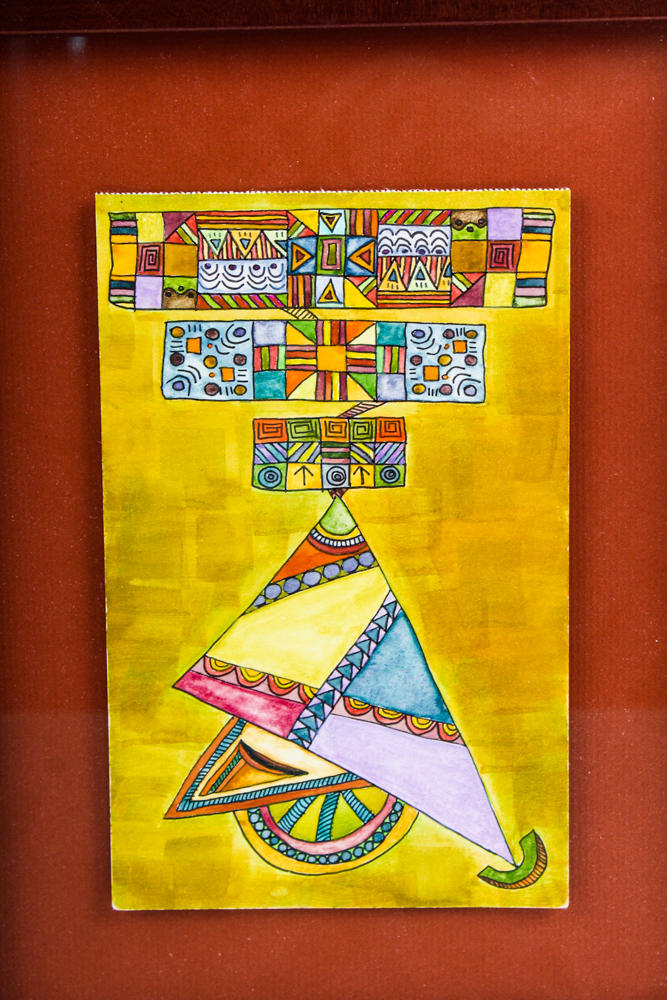 Abstract Ink and Watercolor Painting