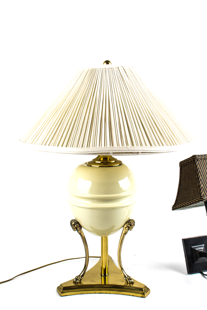 Ceramic and Brass Table Lamp