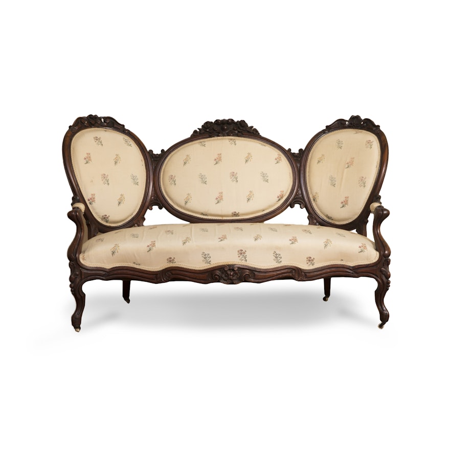 Rococo Revival Mahogany Sofa