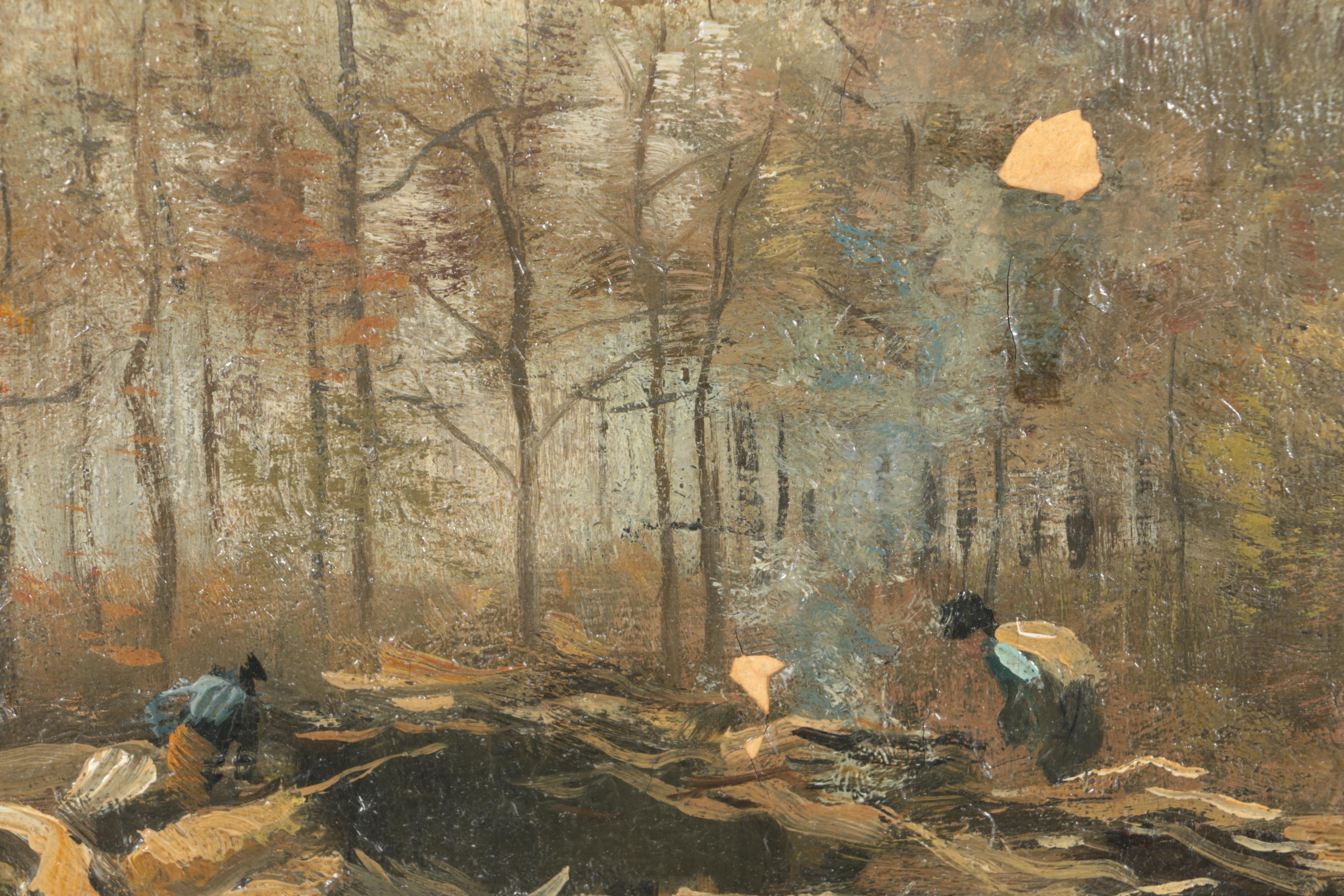 Willem Steelink Oil Painting "The Wood Cutters"