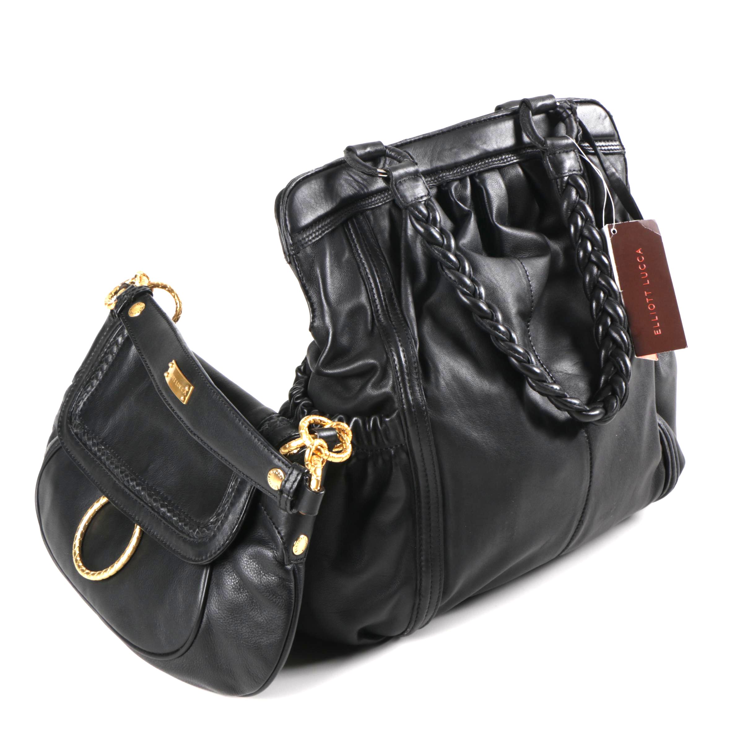 Pair of Elliott Lucca Black Leather Bags