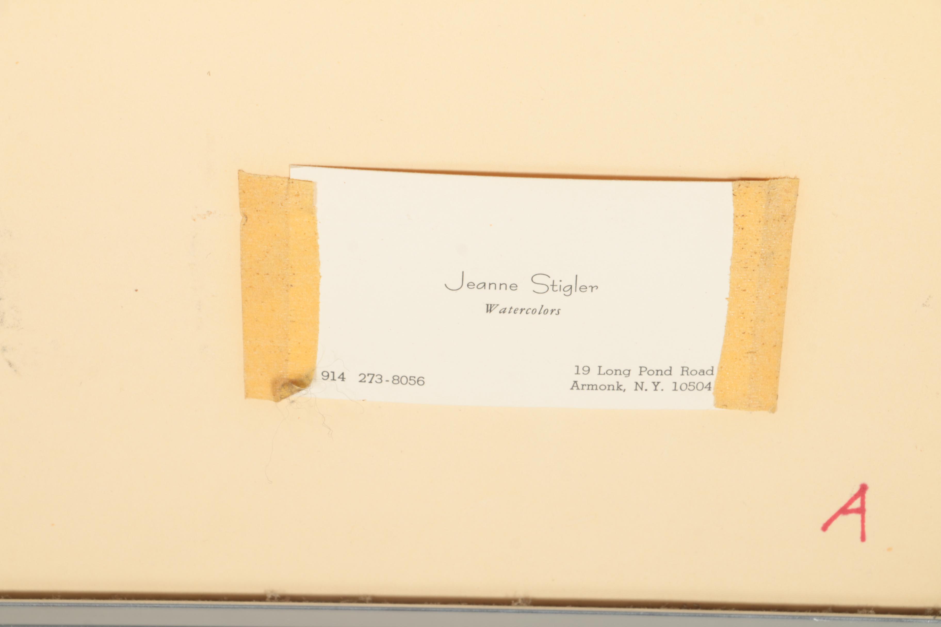 Jeanne Stigler Watercolor on Paper of Sailboats