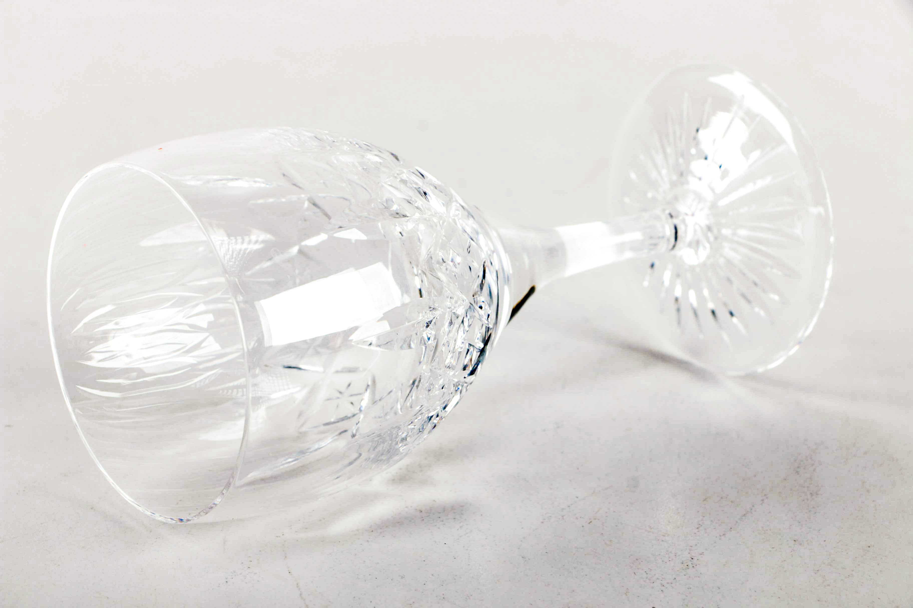 Eight Stuart Crystal, "Glencoe"  Pattern Small Wine Glasses