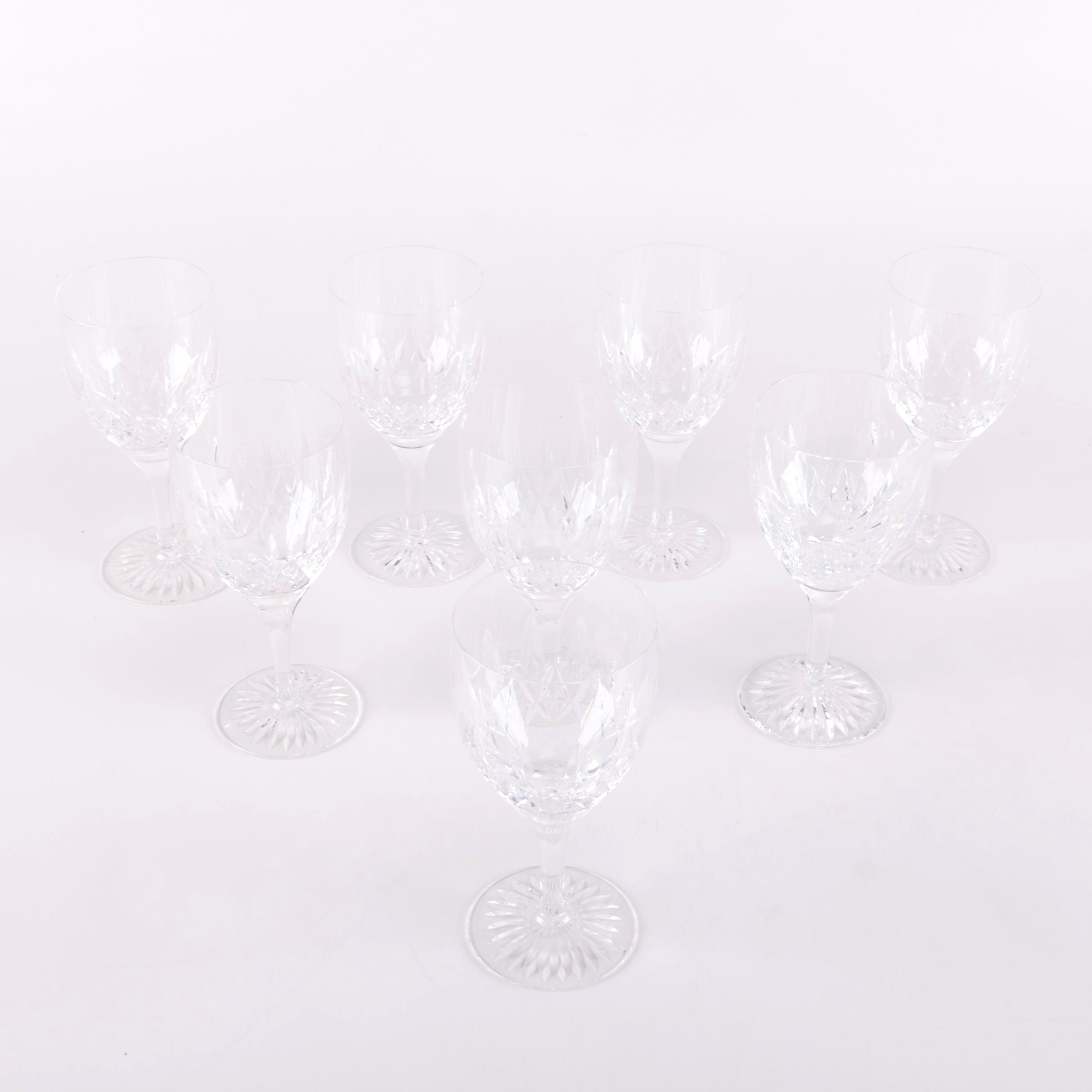 Eight Stuart Crystal, "Glencoe" Pattern Wine Glasses