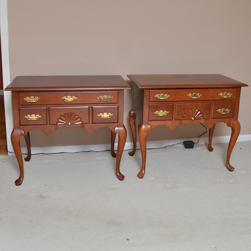 Pair of Newport Chippendale Style Cherry Side Tables