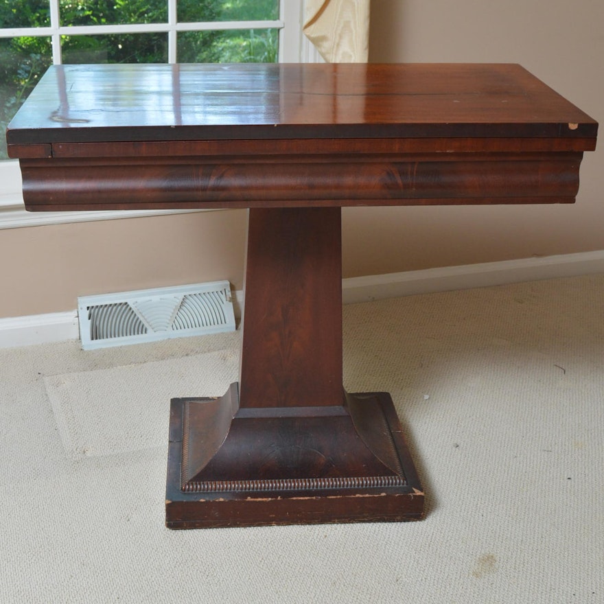 Antique American Empire Mahogany Game Table