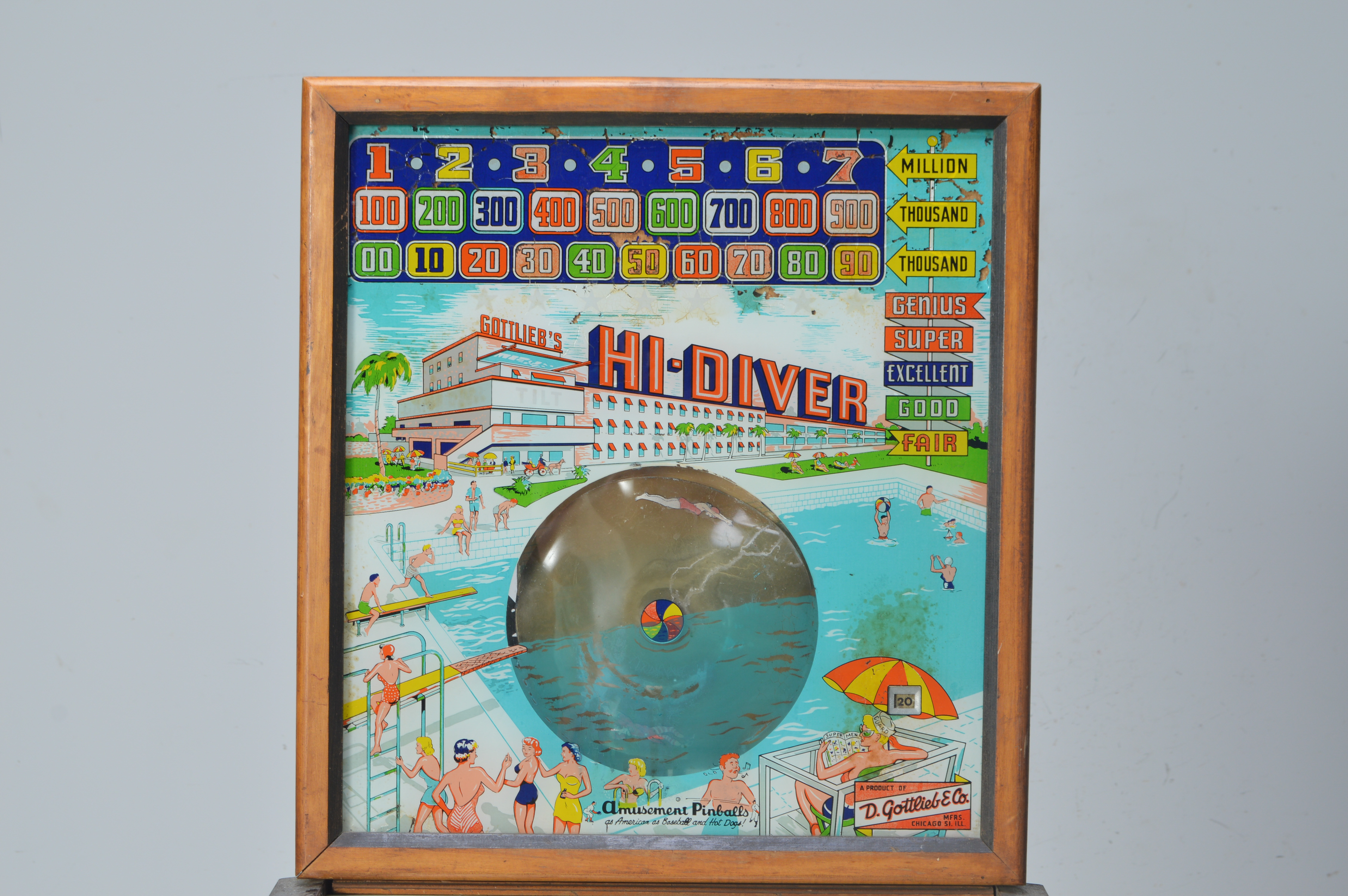 Vintage 1959 Gottlieb "Hi-Diver" Pinball Machine