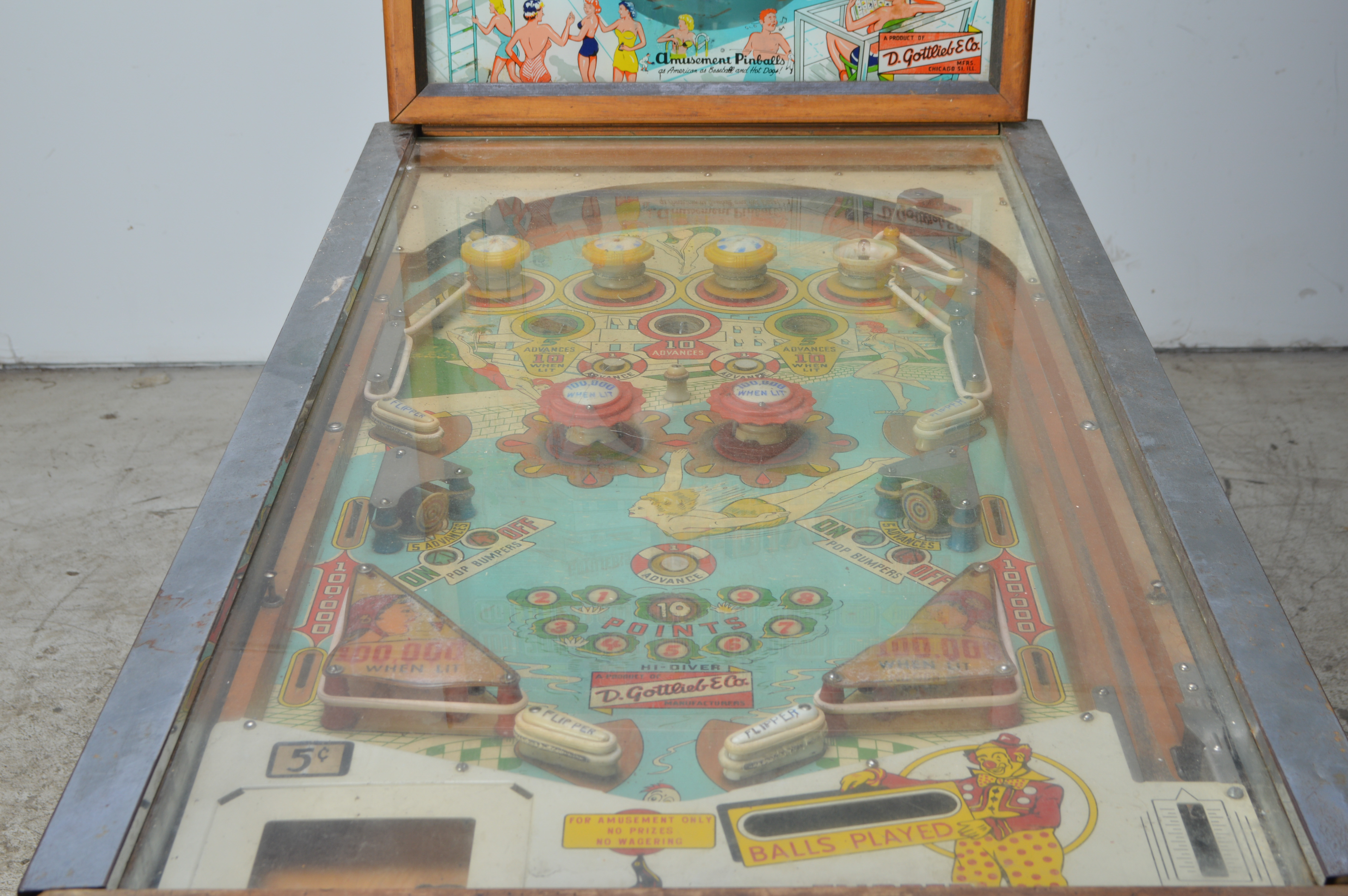 Vintage 1959 Gottlieb "Hi-Diver" Pinball Machine