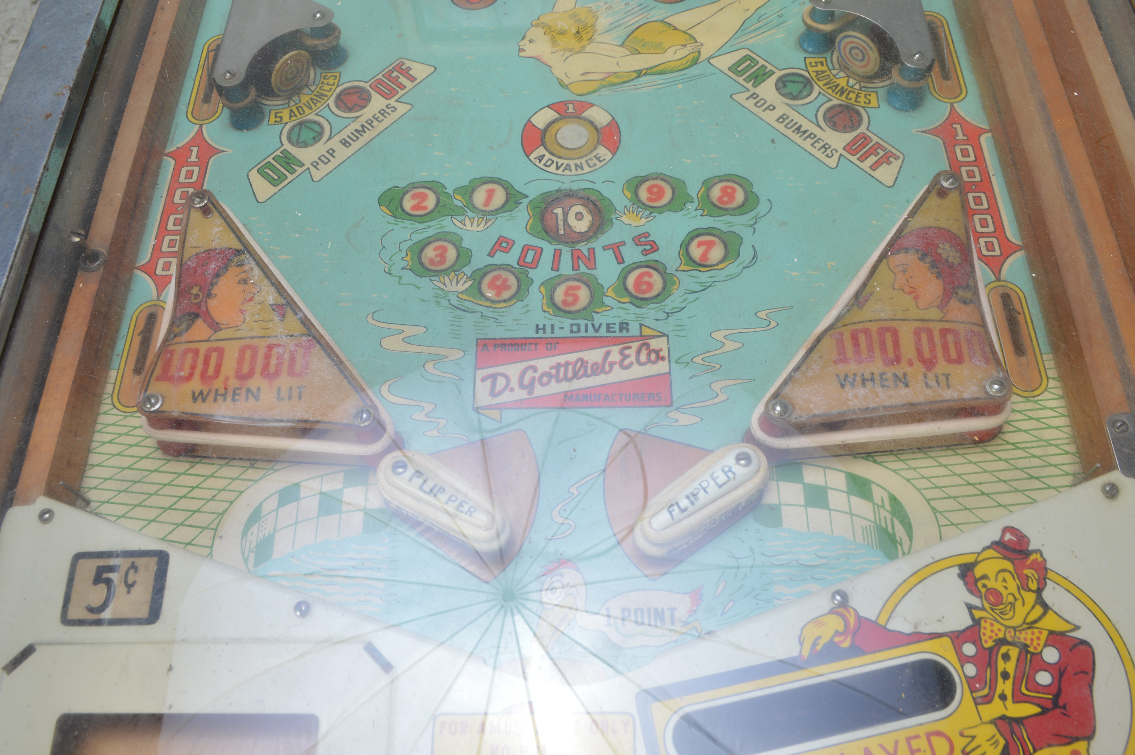 Vintage 1959 Gottlieb "Hi-Diver" Pinball Machine