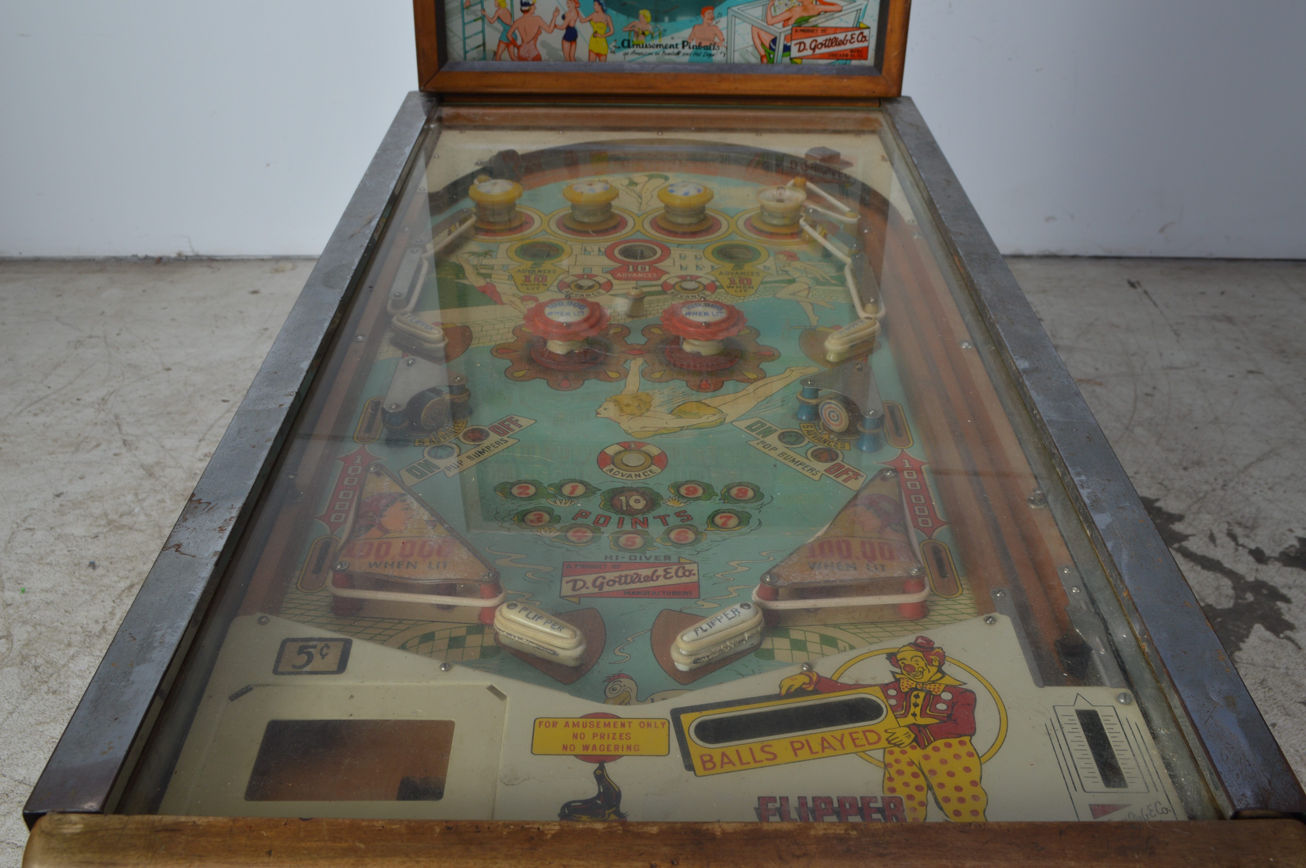 Vintage 1959 Gottlieb "Hi-Diver" Pinball Machine