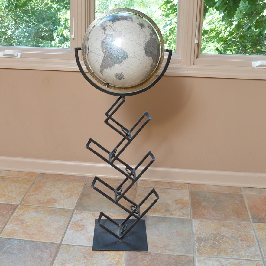 Terrestrial Globe on Metal Stand