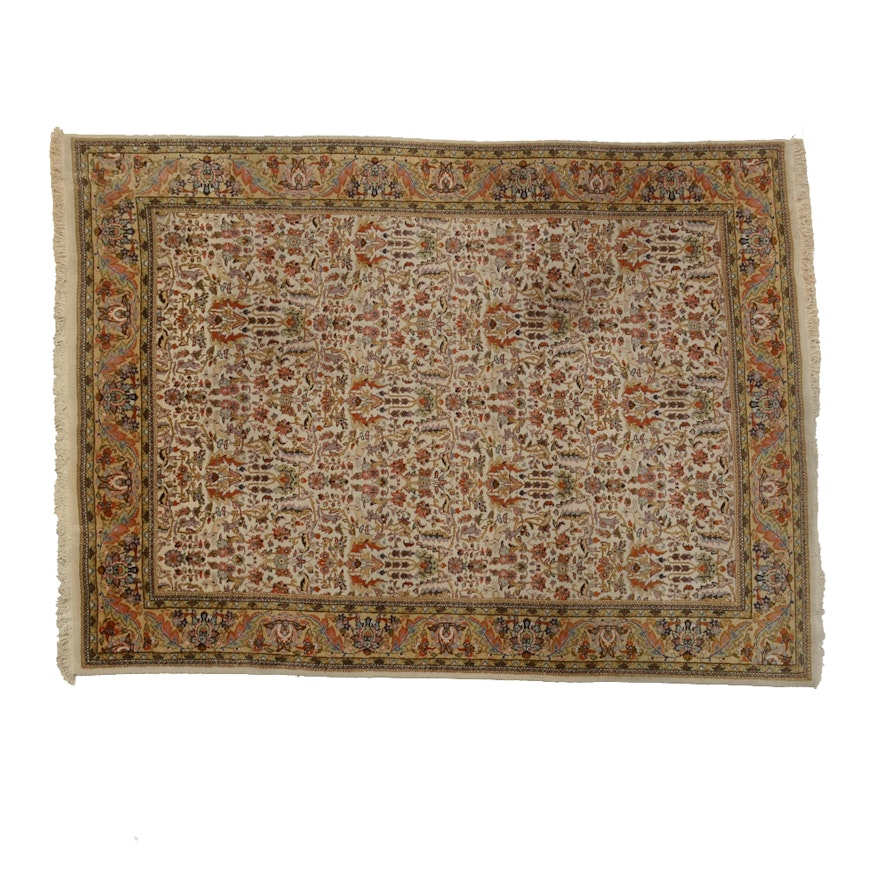Indo-Persian Tabriz Style Wool Area Rug
