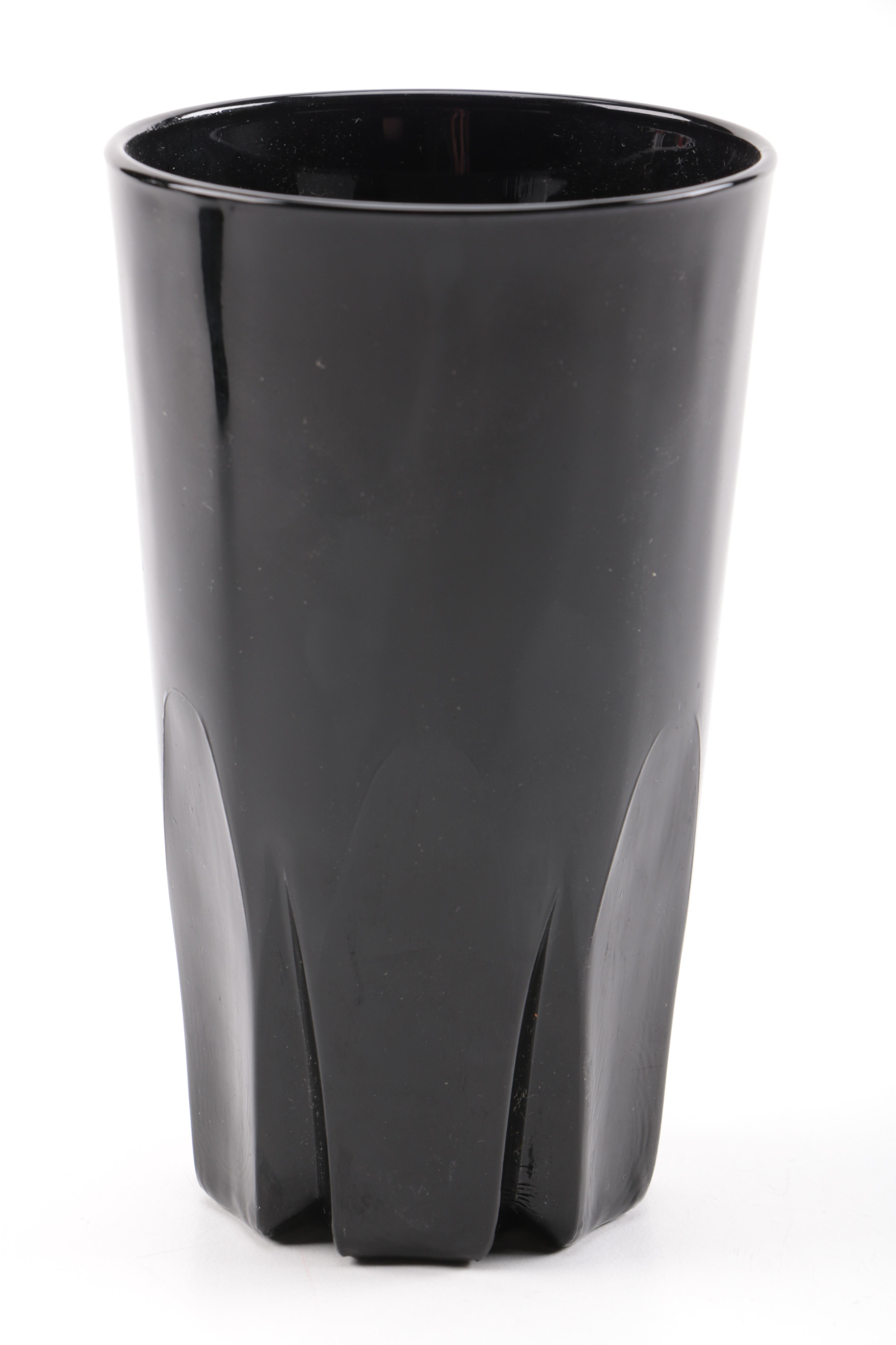 Tiara Exclusives Black Amethyst Glass Tableware Circa 1970