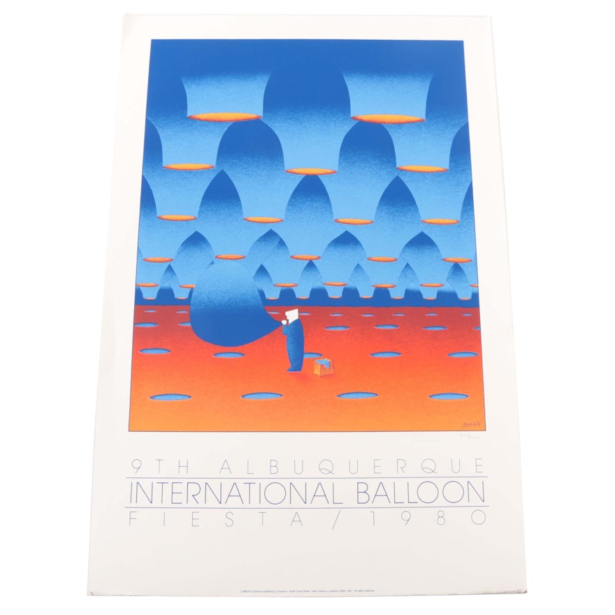 MAAN Limited Edition 1980 Serigraph Poster "9th Albuquerque International Balloon Fiesta"