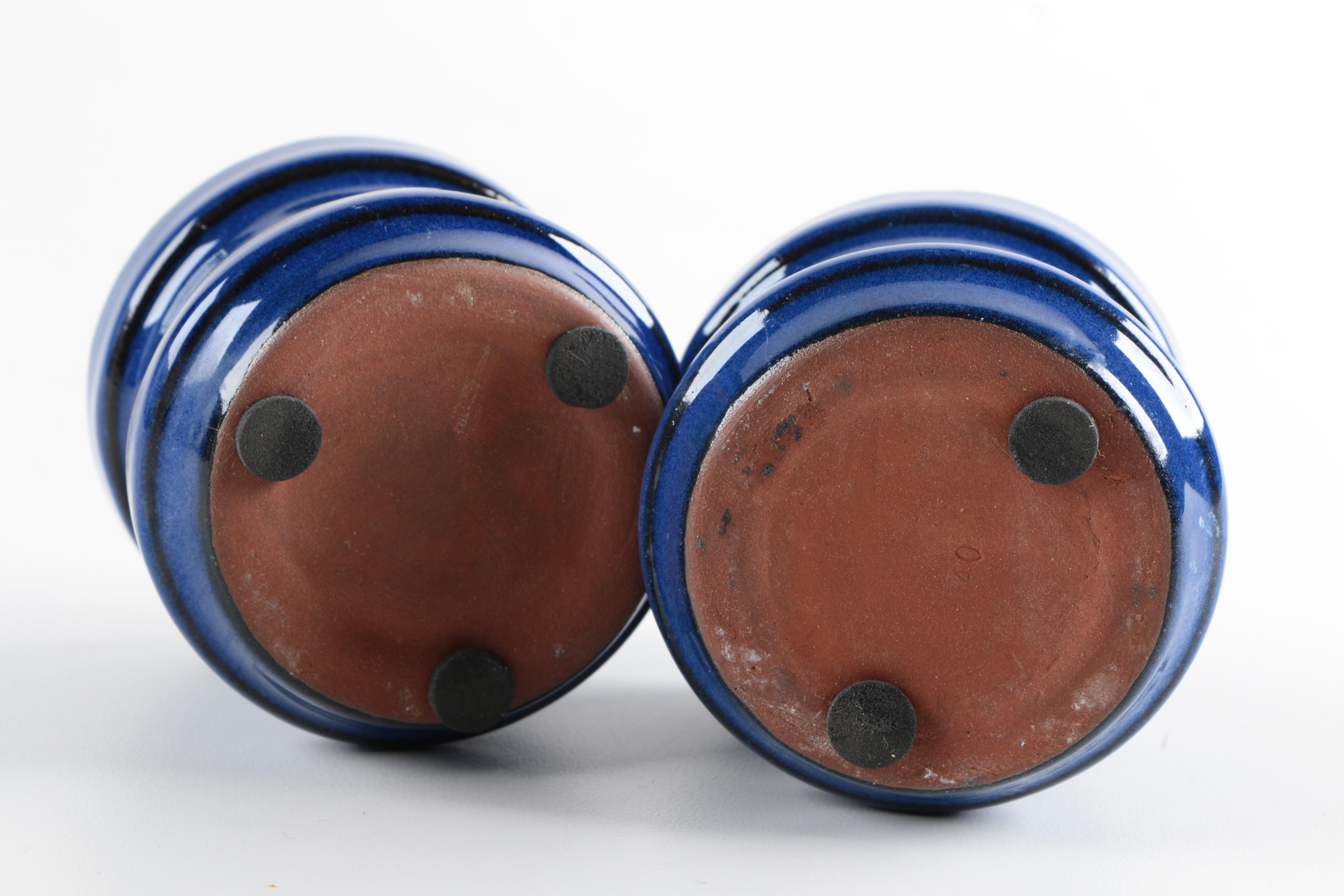 Collection of Blue Ceramic Pots