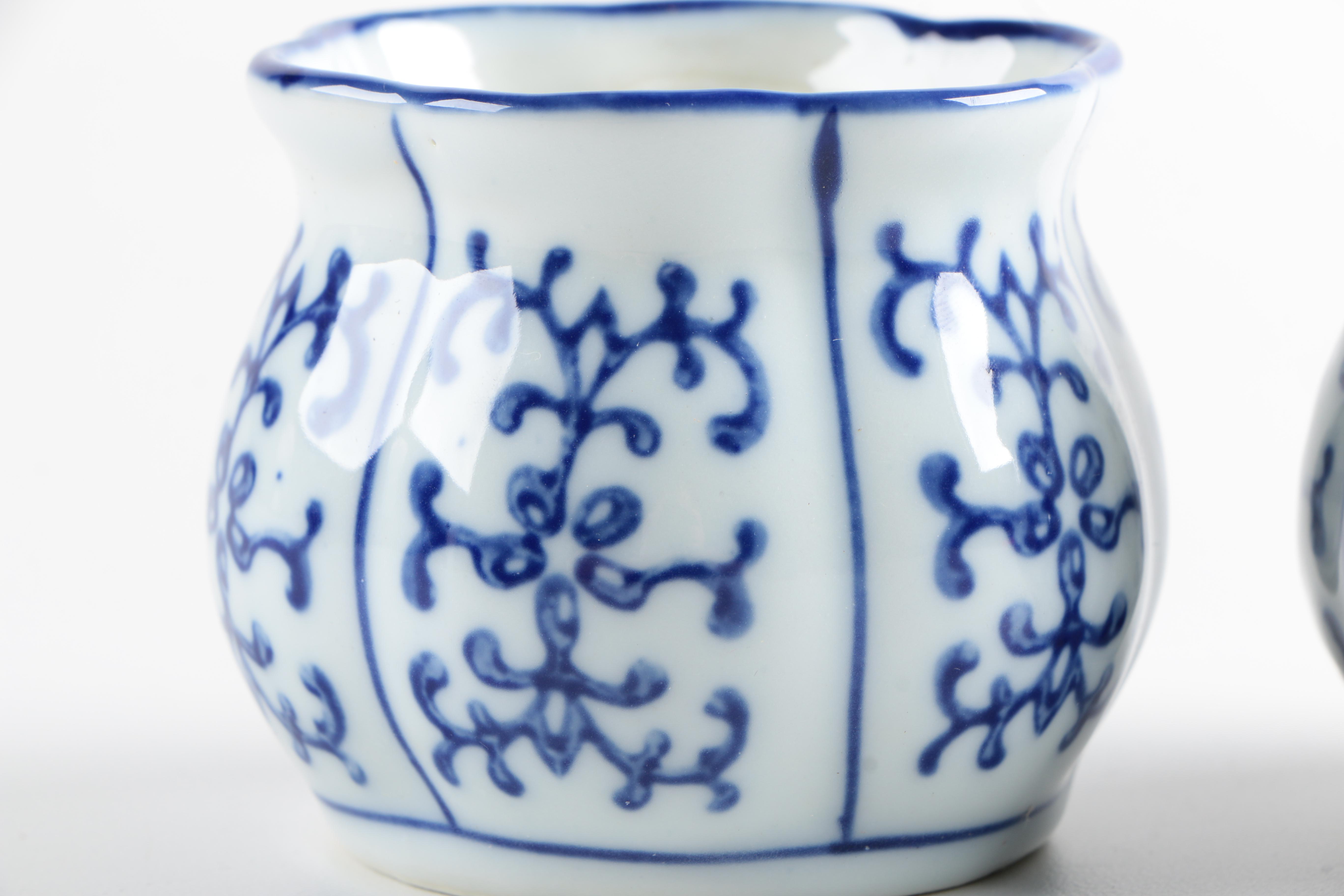 Collection of Blue Ceramic Pots