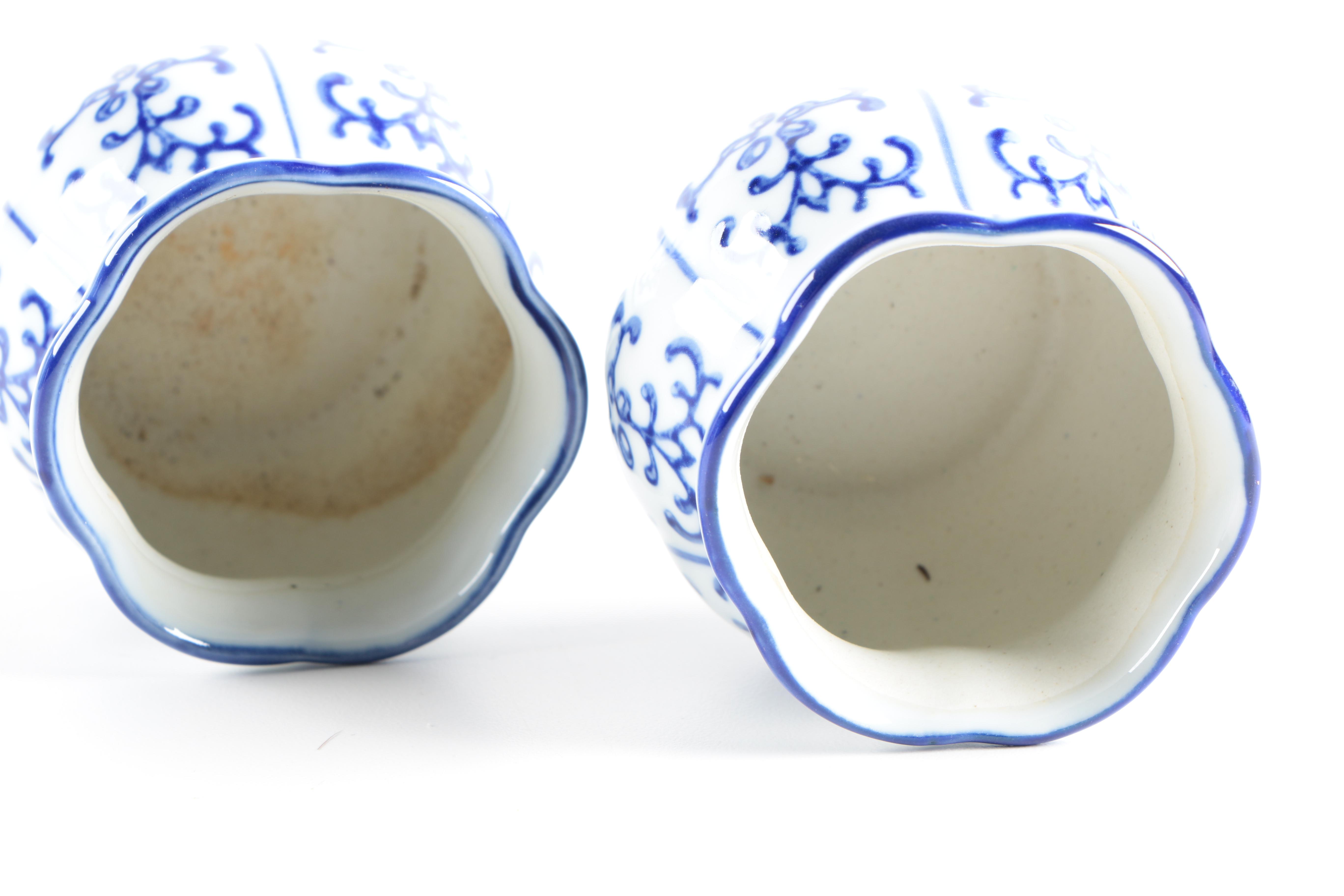 Collection of Blue Ceramic Pots