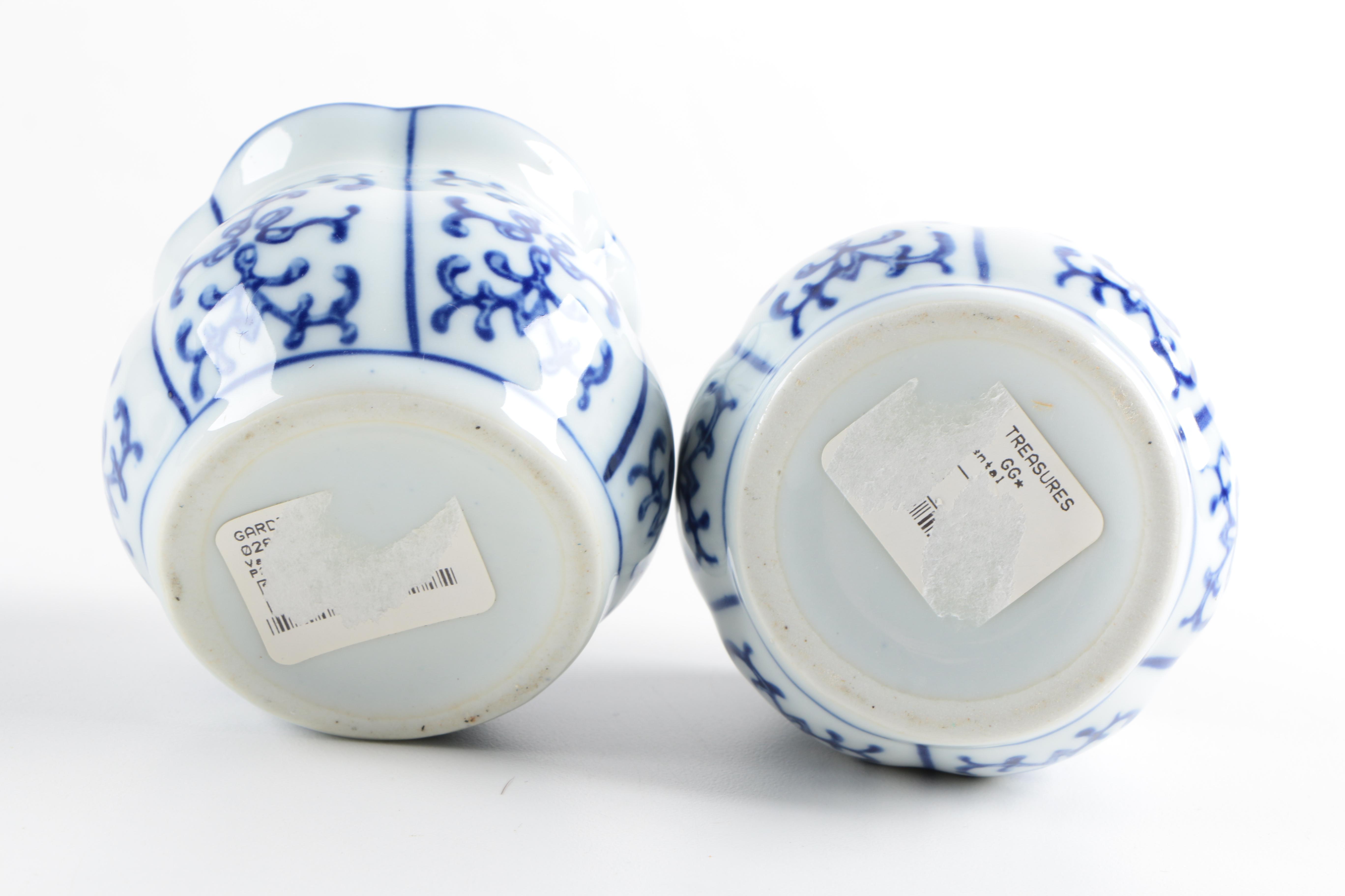 Collection of Blue Ceramic Pots