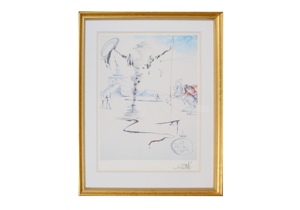 Limited Edition Offset Lithograph After Salvador Dali's "Don Quixote on an Infinite Landscape"
