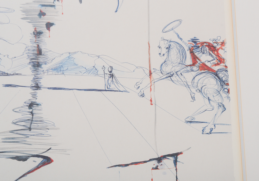 Limited Edition Offset Lithograph After Salvador Dali's "Don Quixote on an Infinite Landscape"