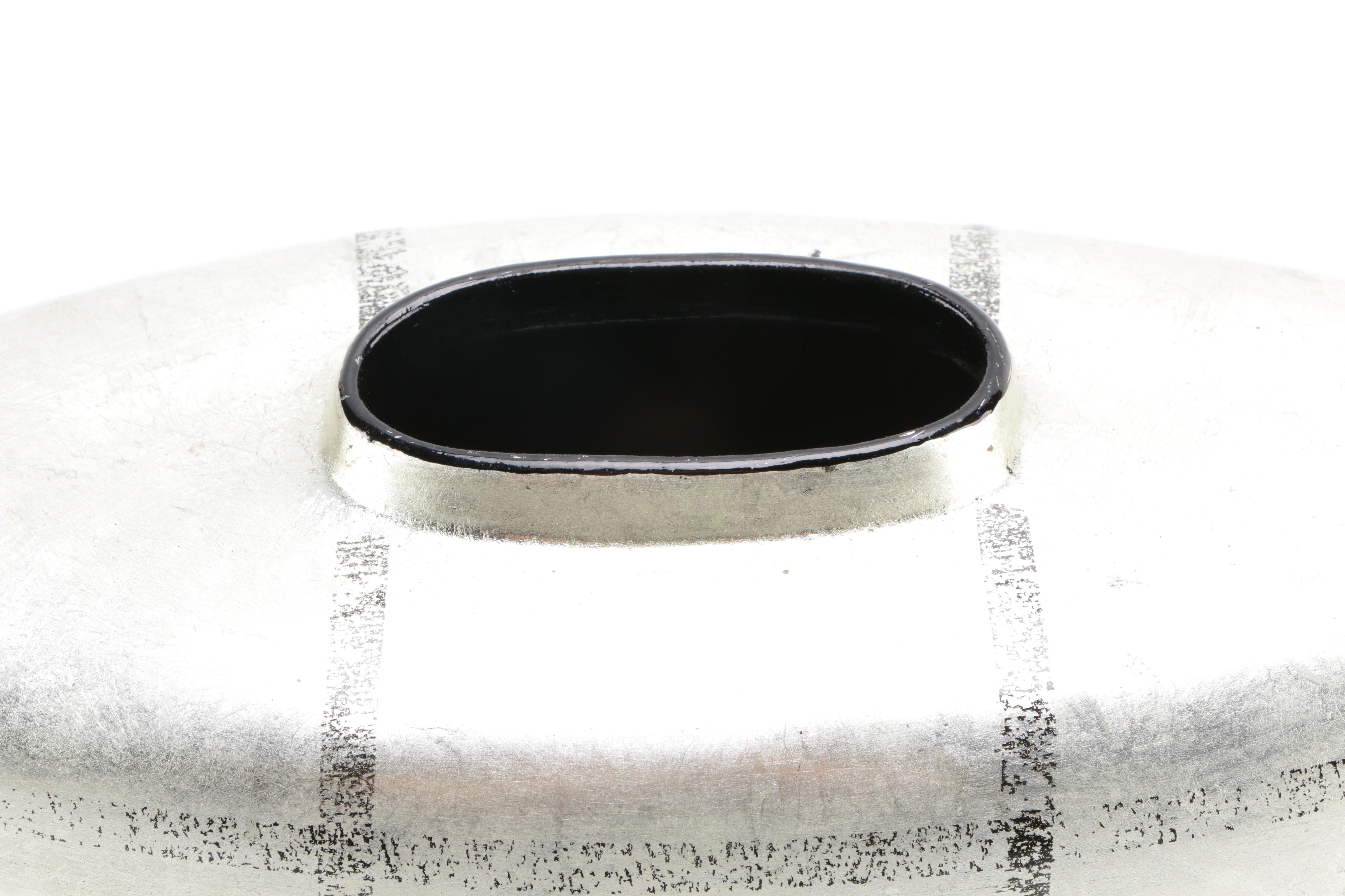 Decorative Silver Tone Ceramic Vases