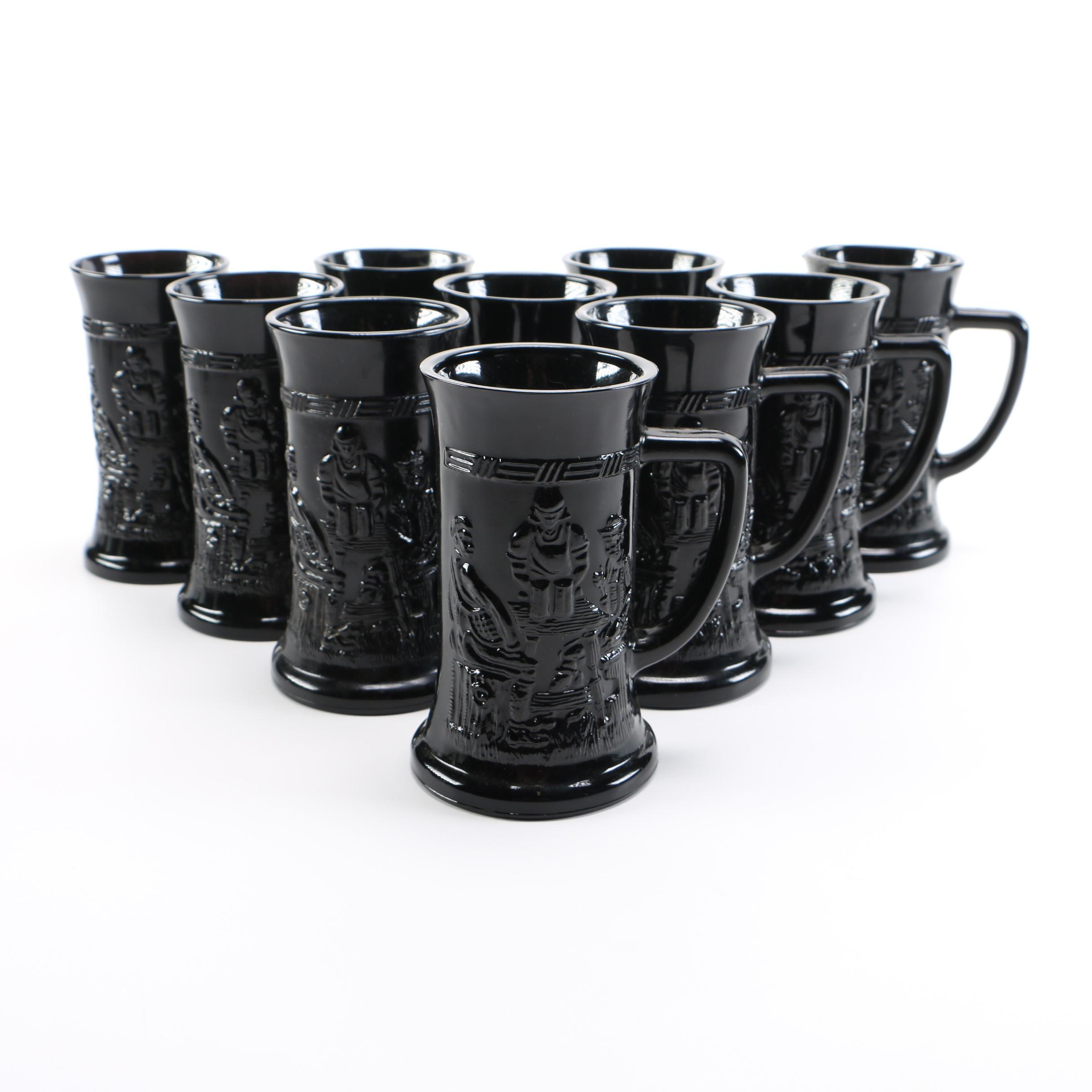 Black Amethyst Glass Mugs