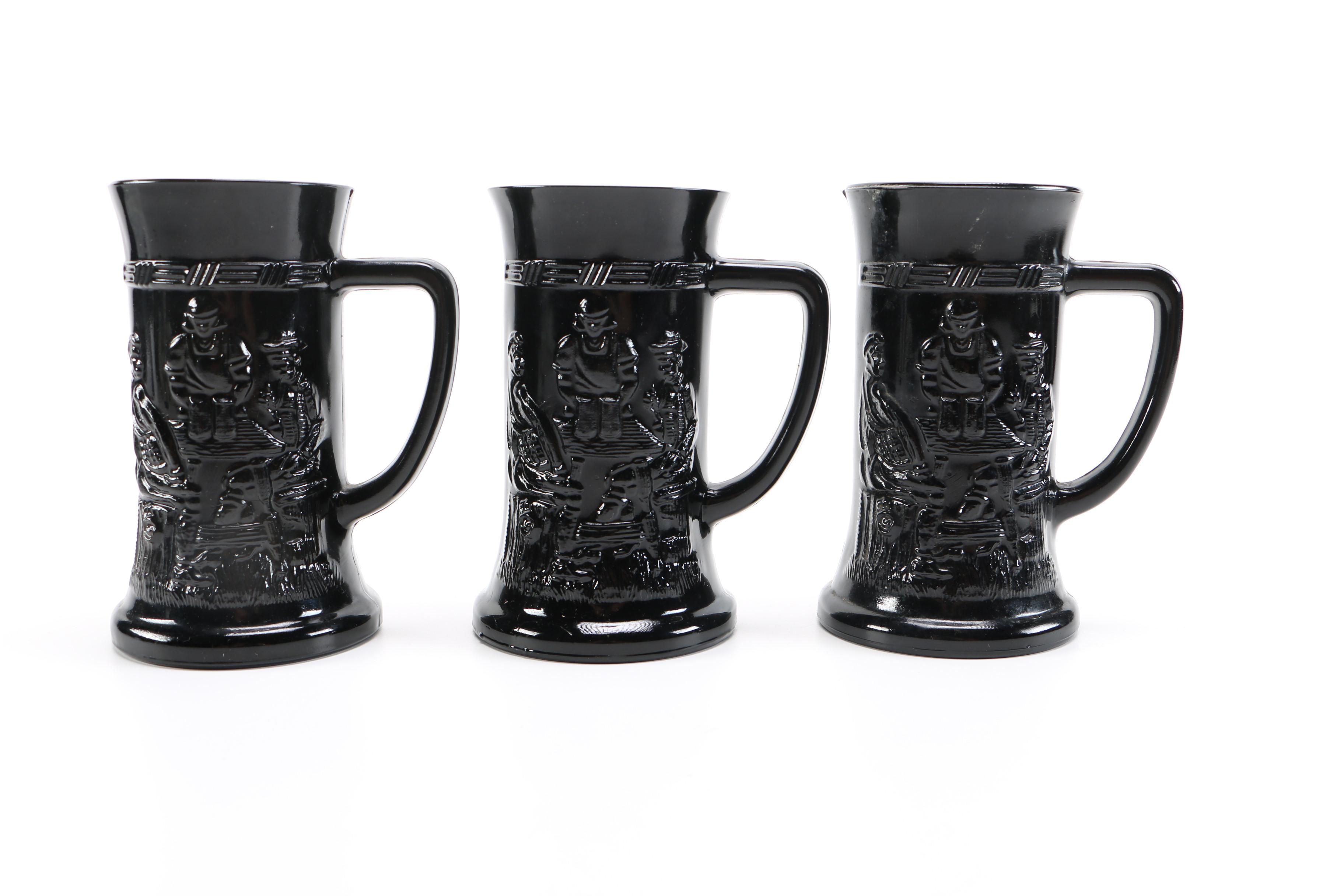 Black Amethyst Glass Mugs