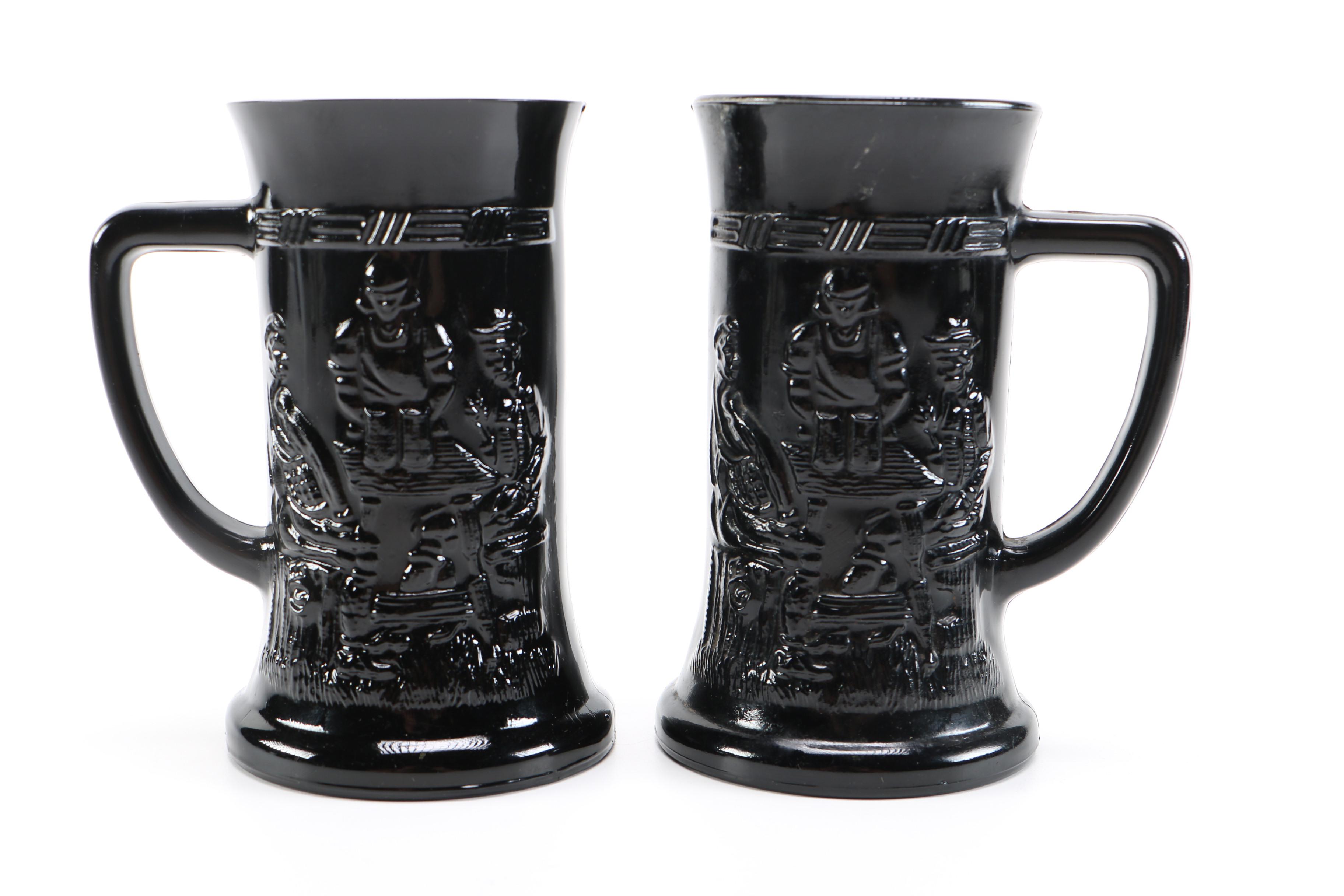 Black Amethyst Glass Mugs