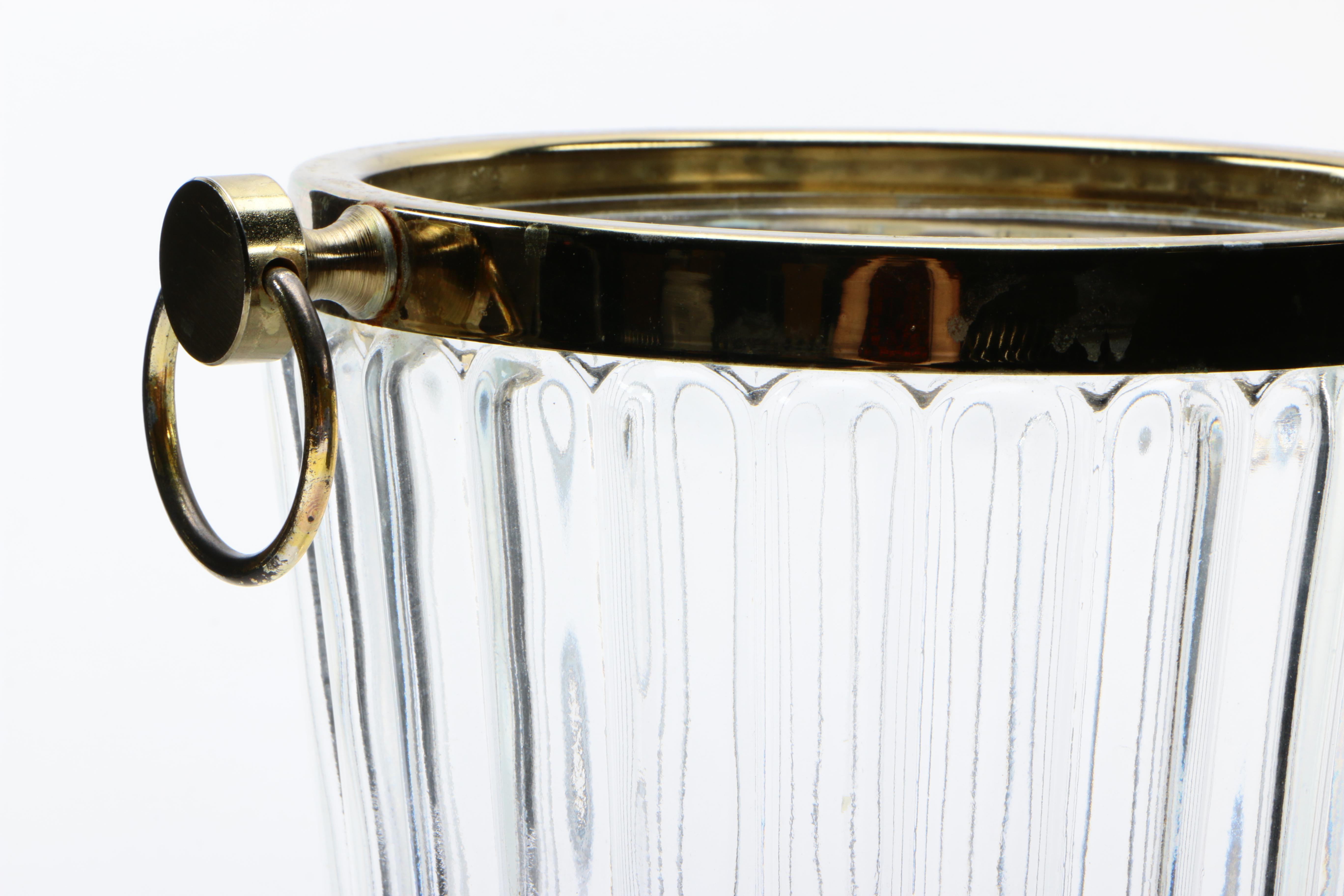 Hollywood Regency Glass Ice Bucket
