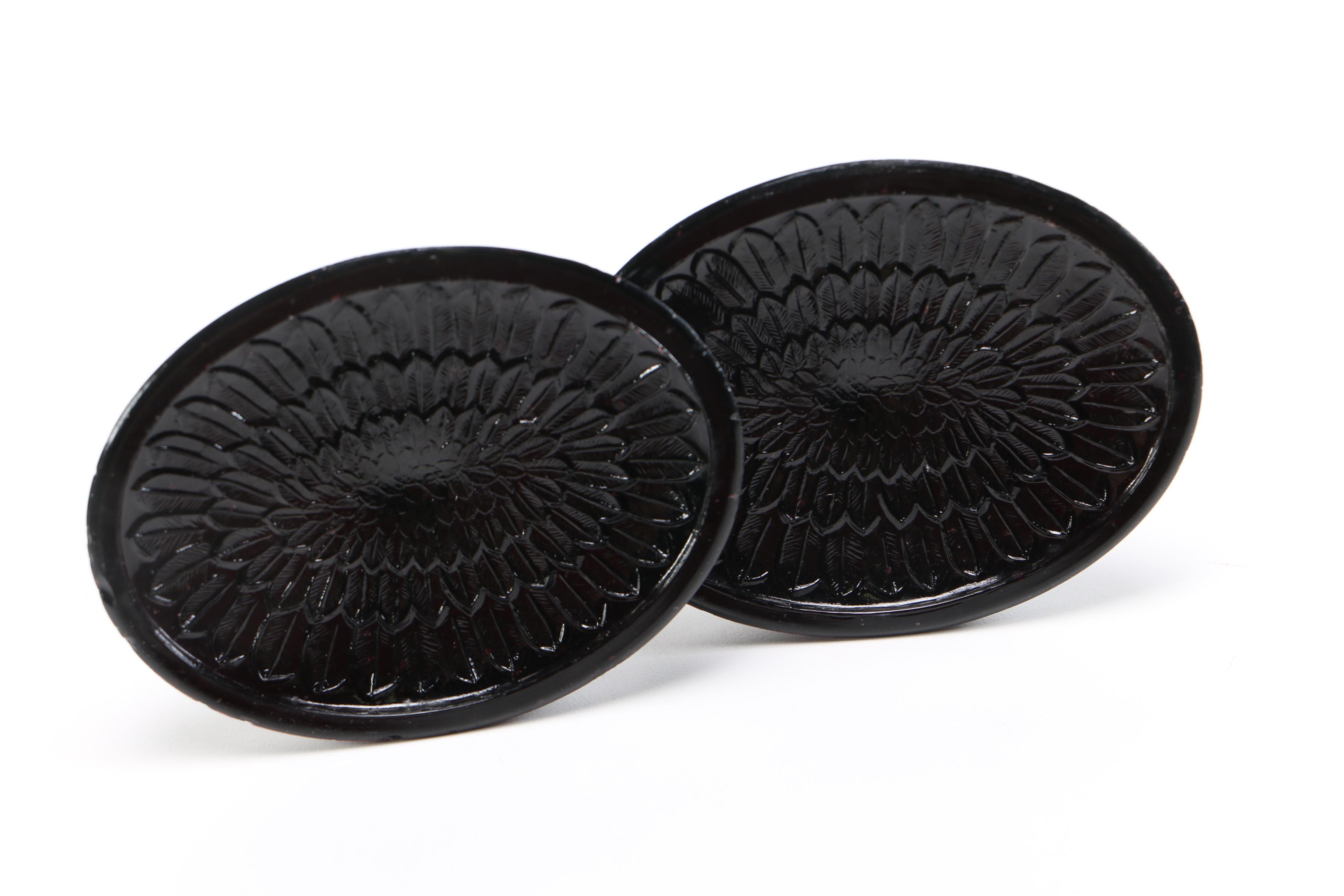 Black Glass Candlesticks