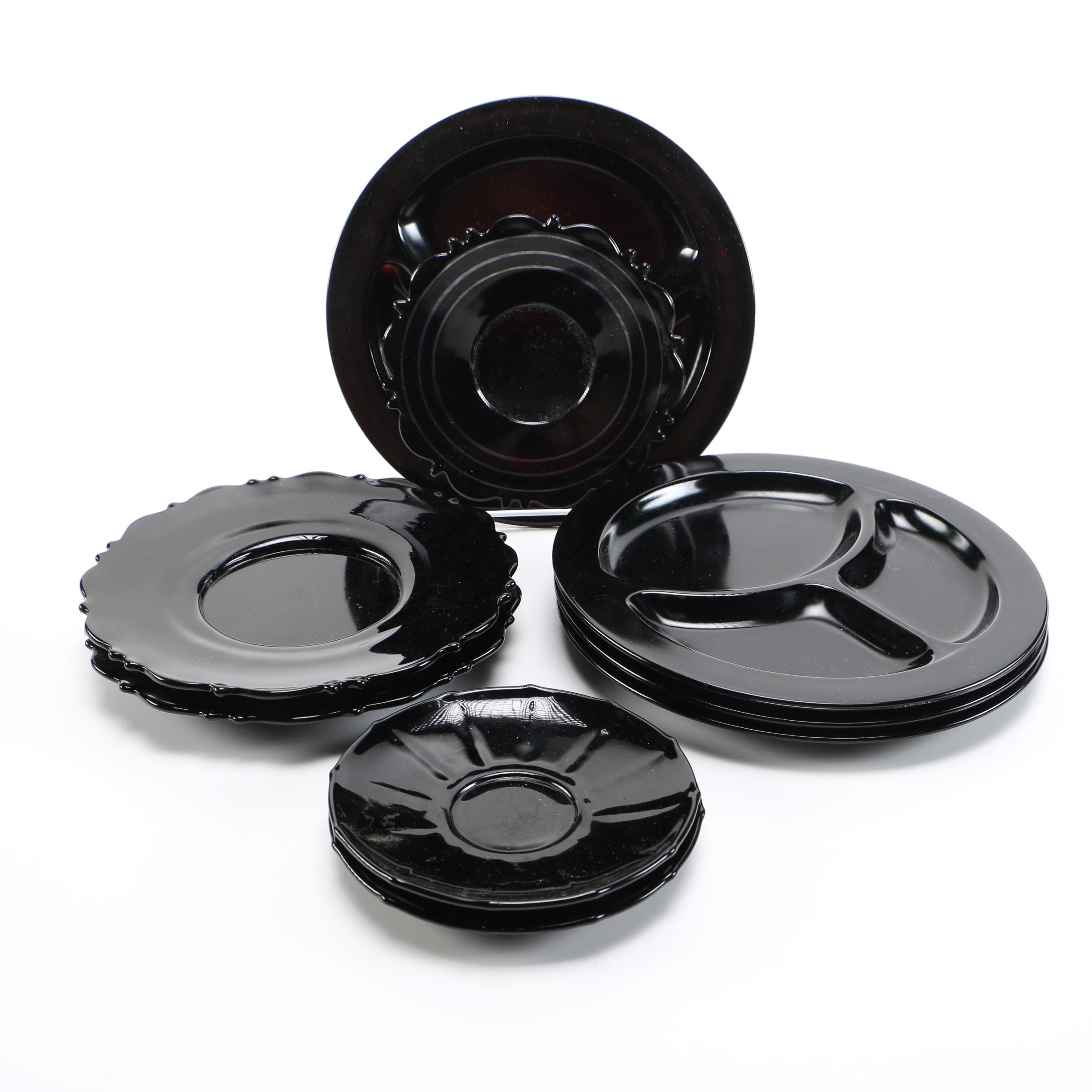 Black Amethyst Glass Dishes