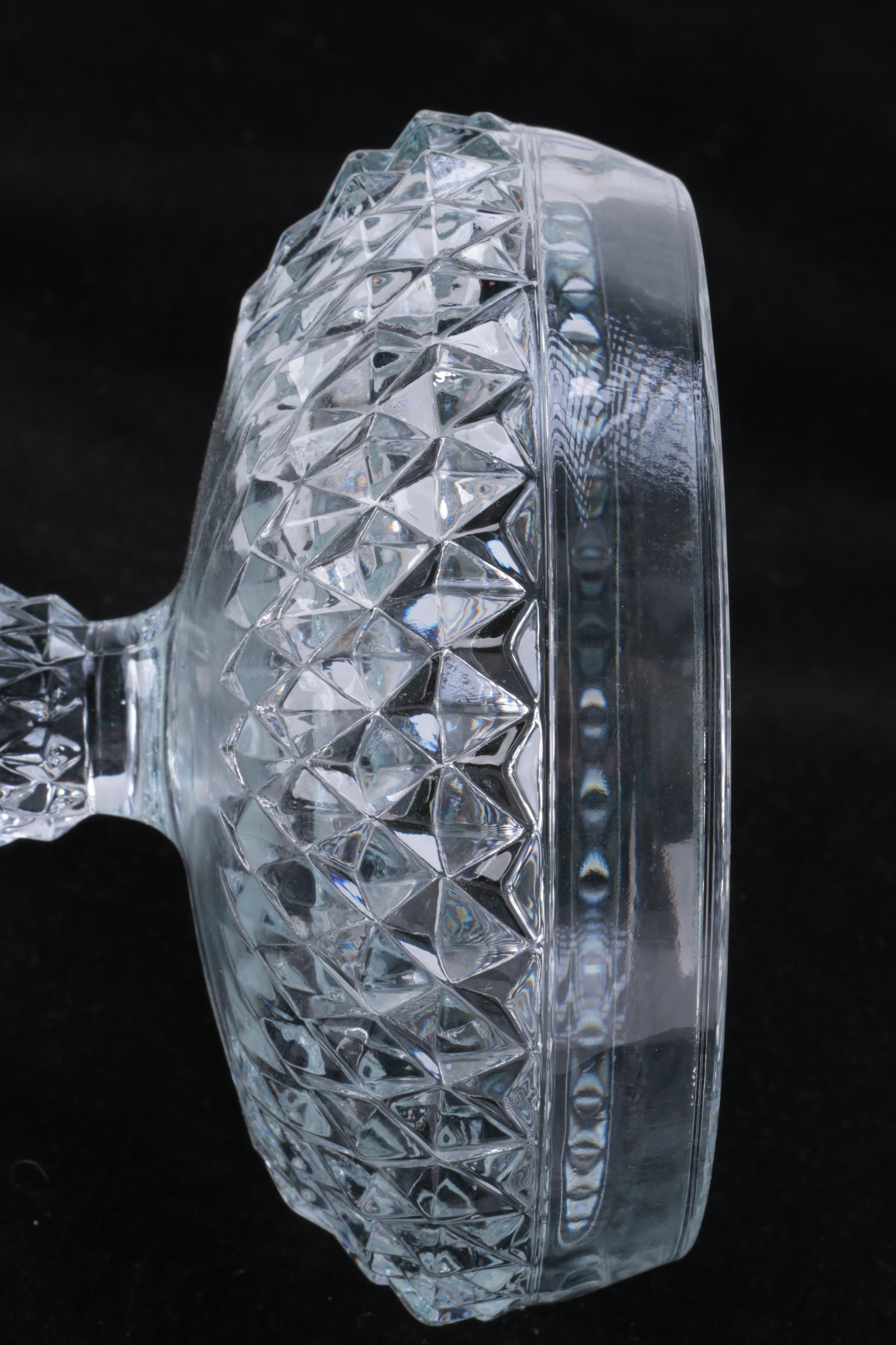 Pressed Glass Including Indiana Glass "Diamond Point"