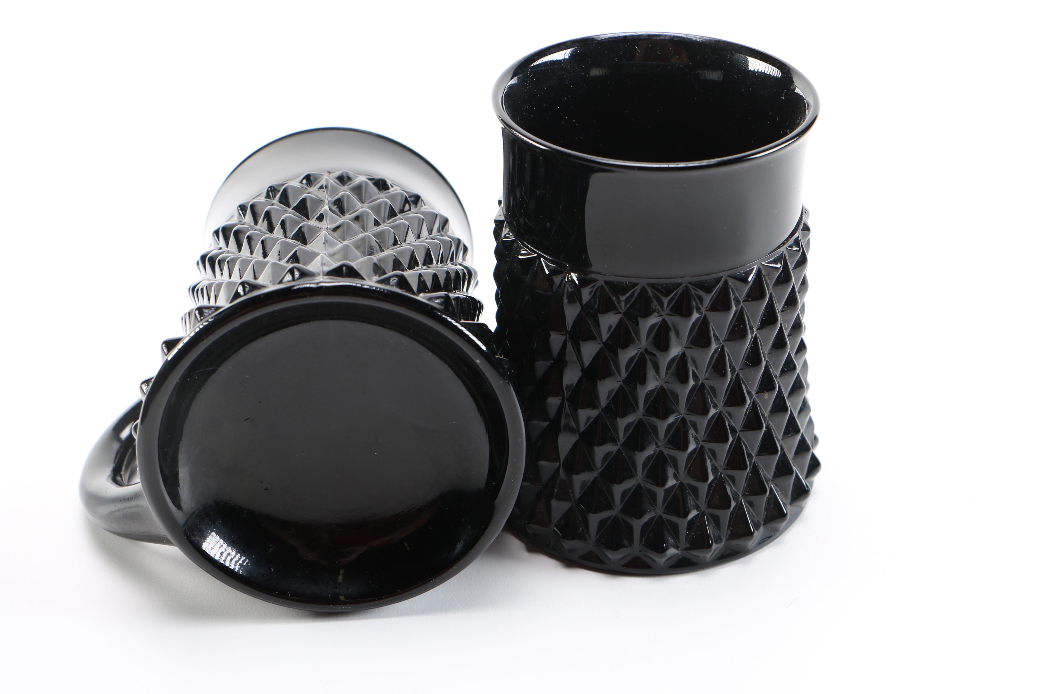 Vintage  Black Amethyst Glassware