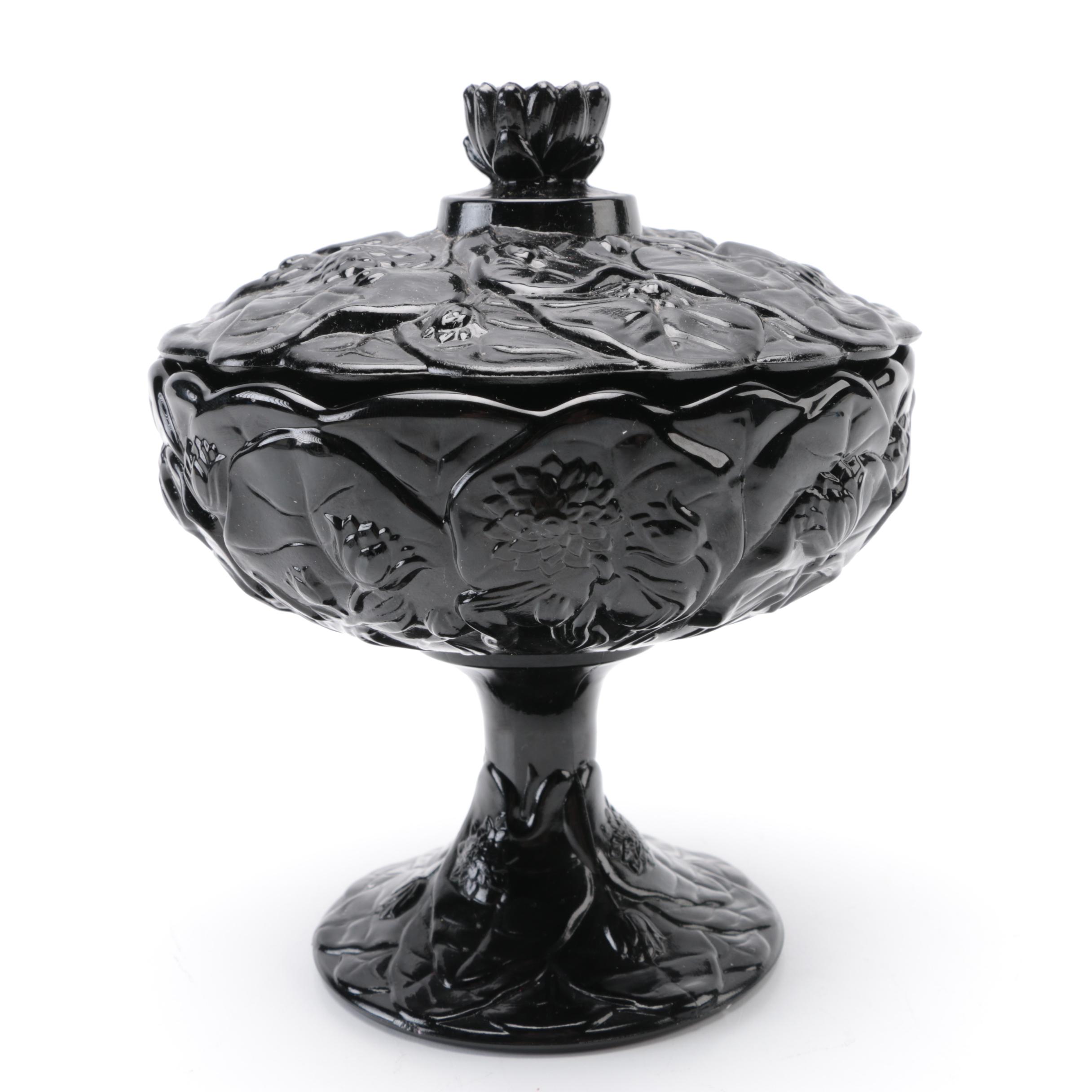 1970's Tiara Exclusives Black Amethyst Glass