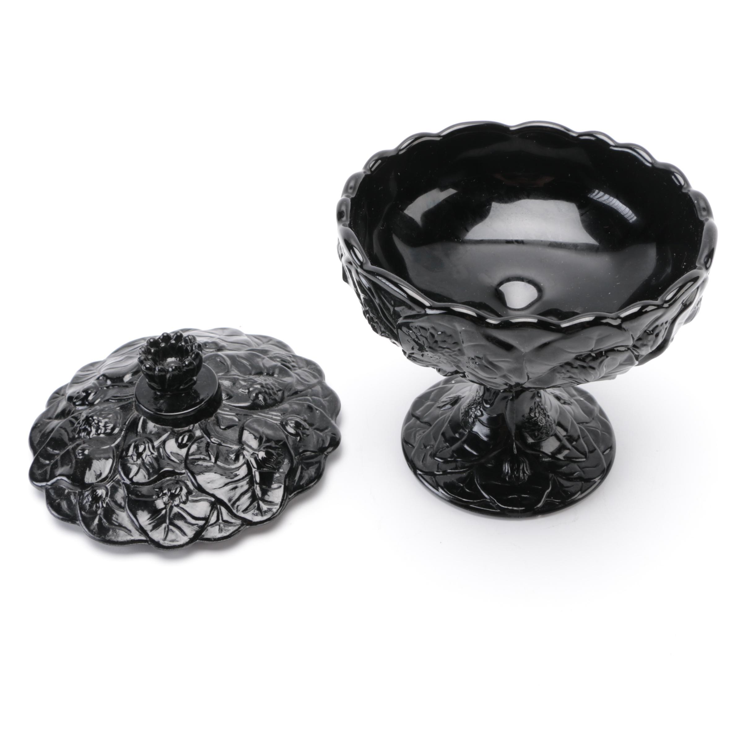 1970's Tiara Exclusives Black Amethyst Glass