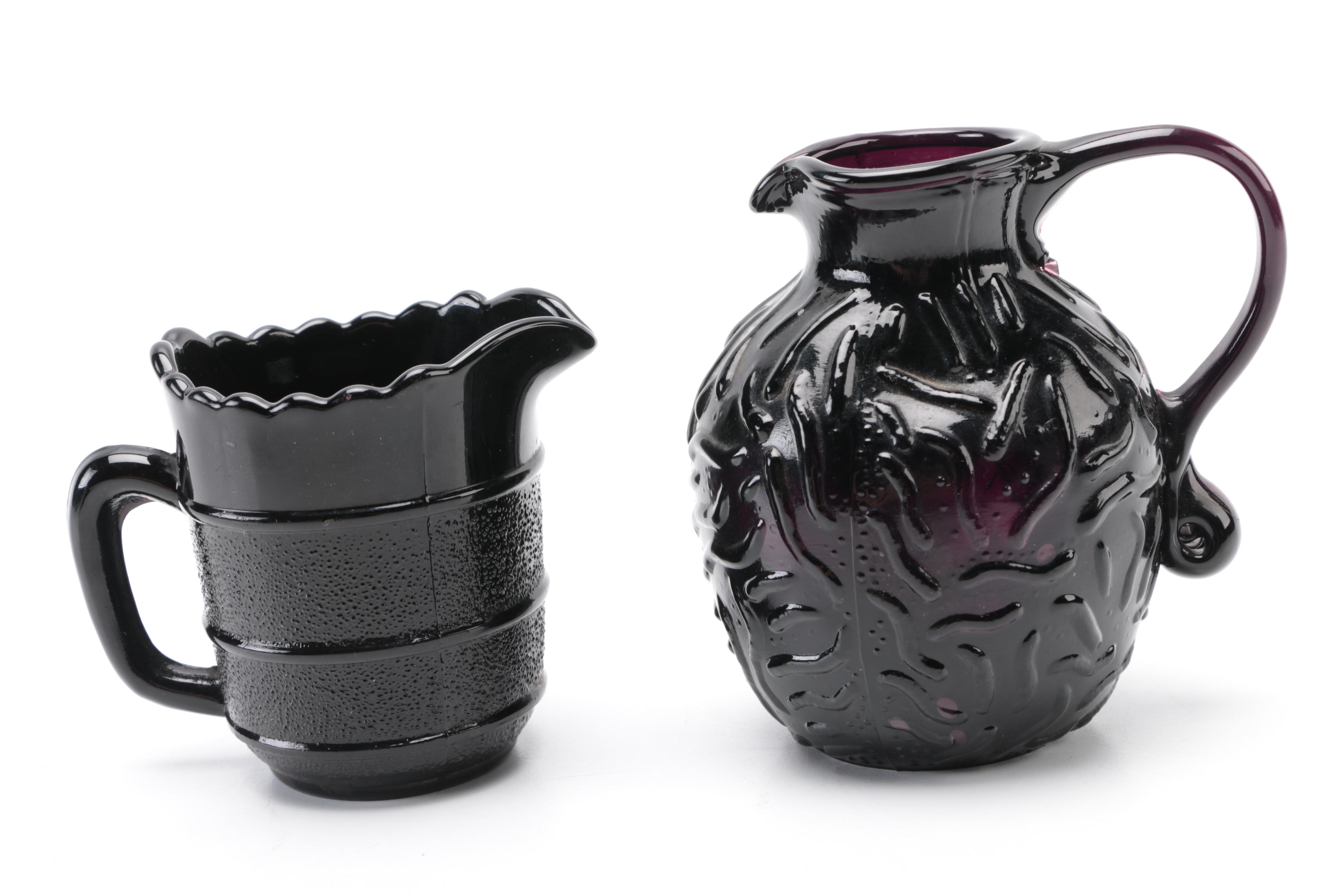 1970's Tiara Exclusives Black Amethyst Glass