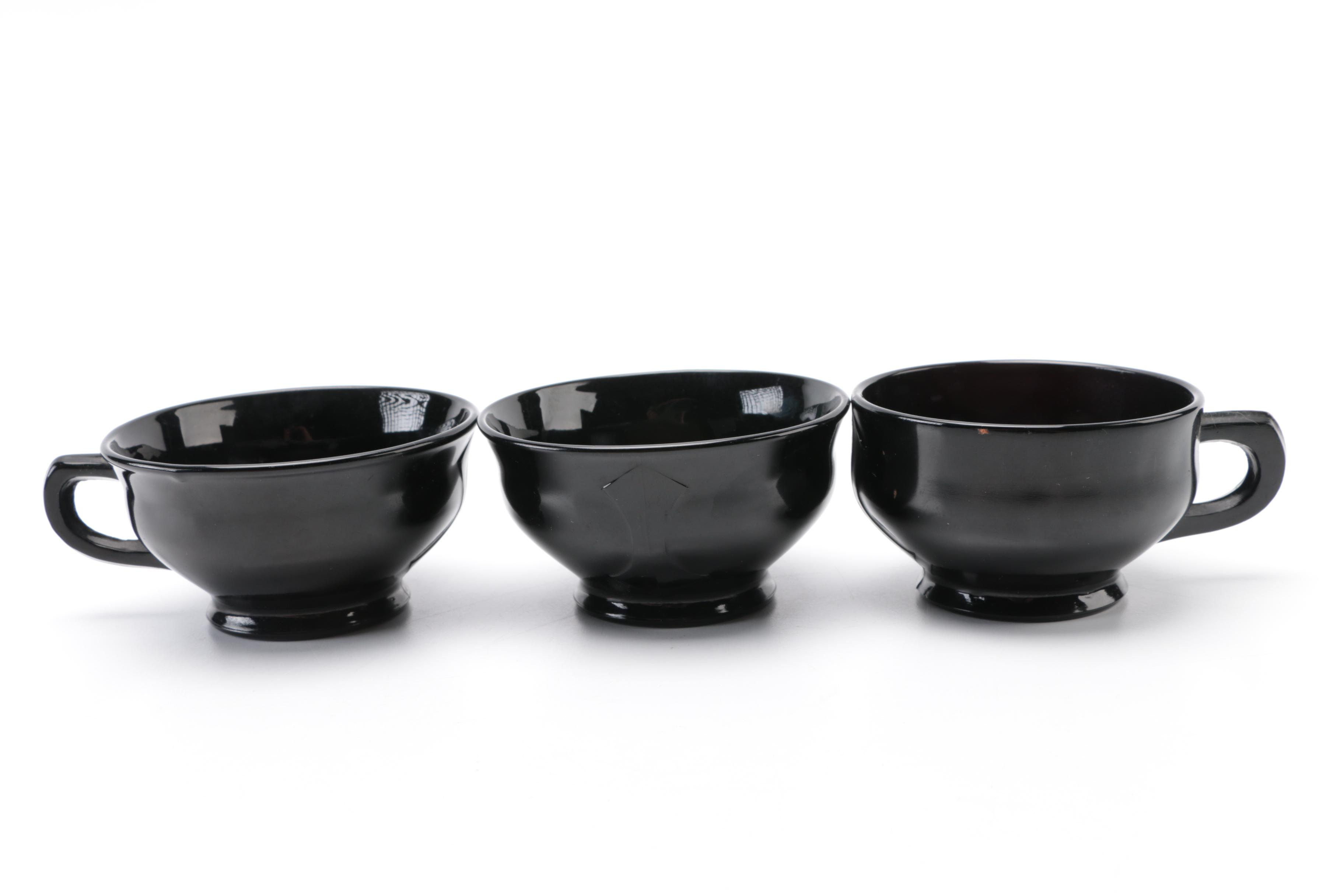 1970's Tiara Exclusives Black Amethyst Glass