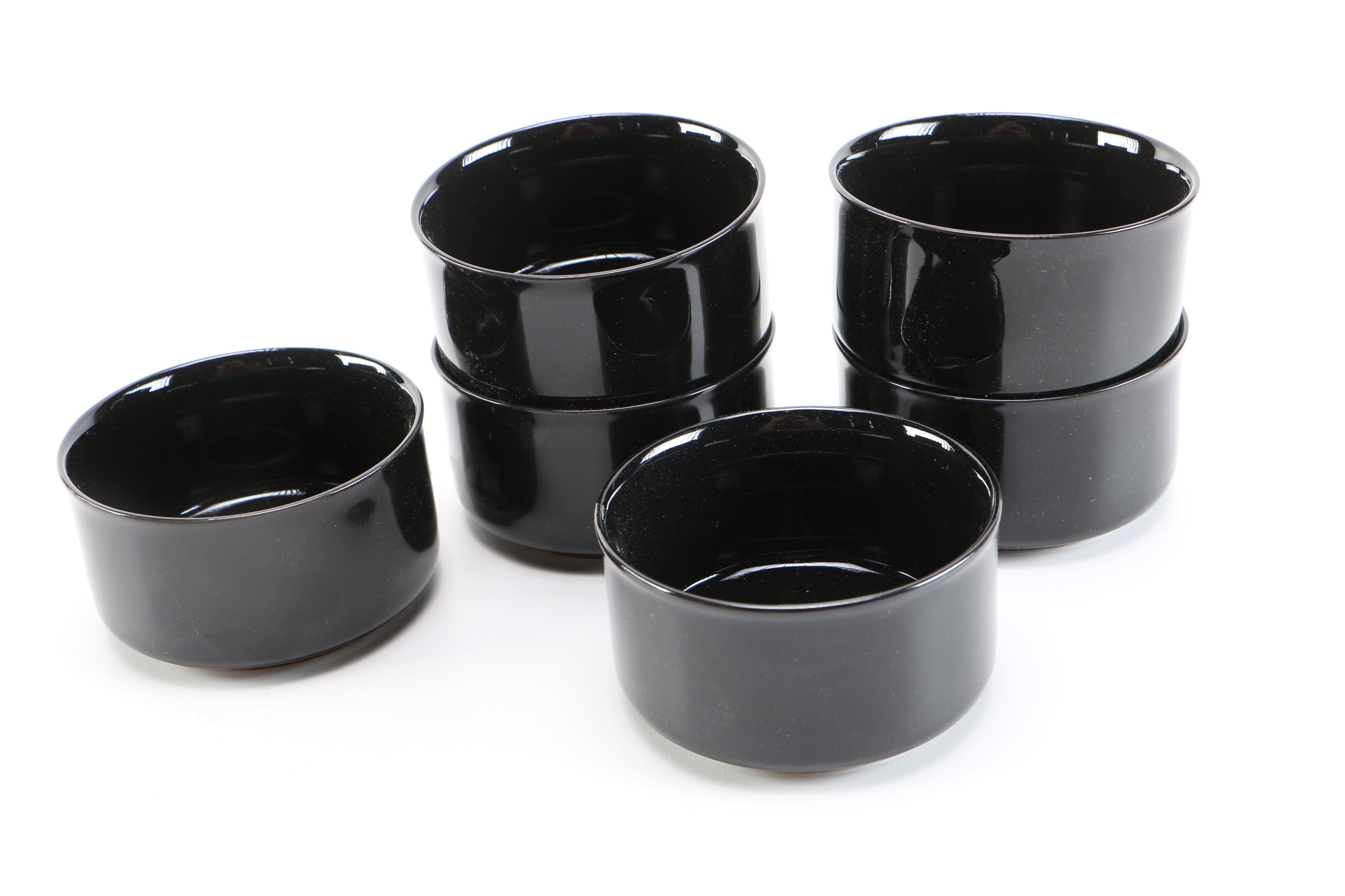 Ceramic and Wooden Fondue Set