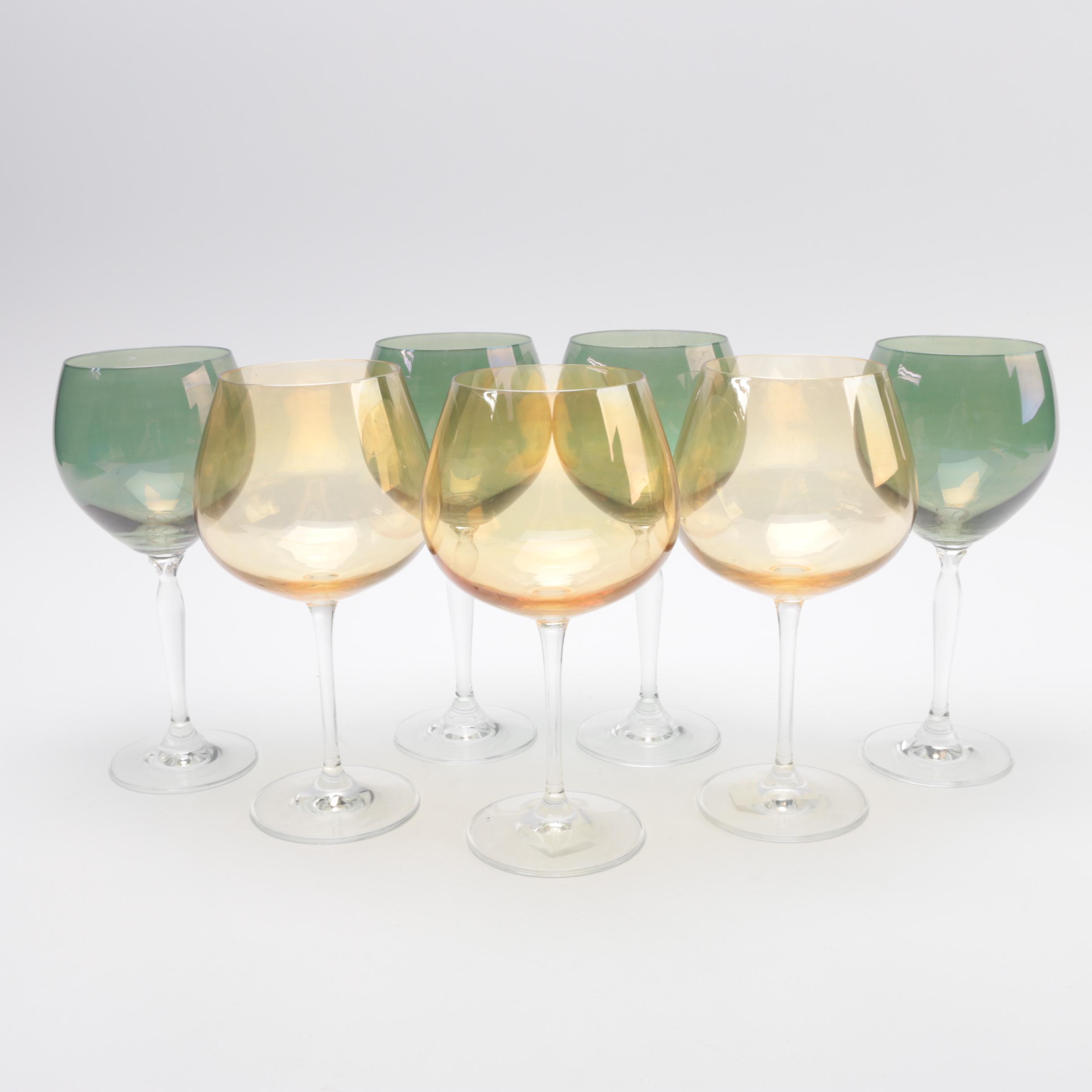 Colored and Hand Blown Wine Glasses