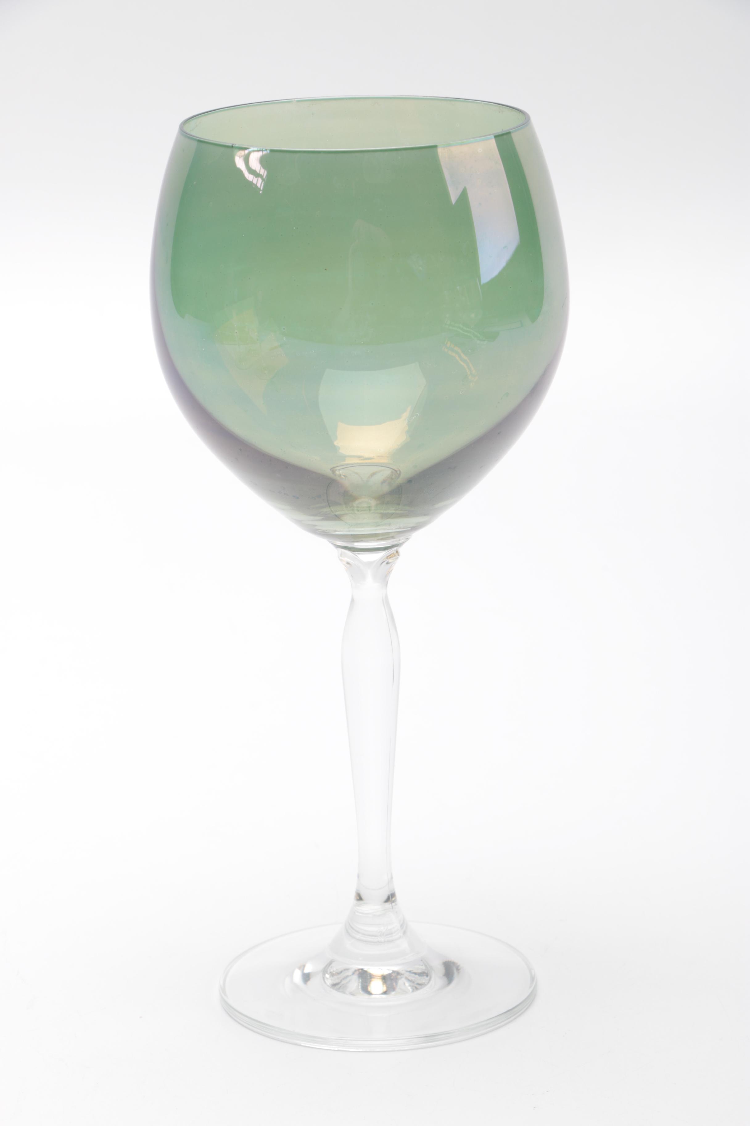 Colored and Hand Blown Wine Glasses