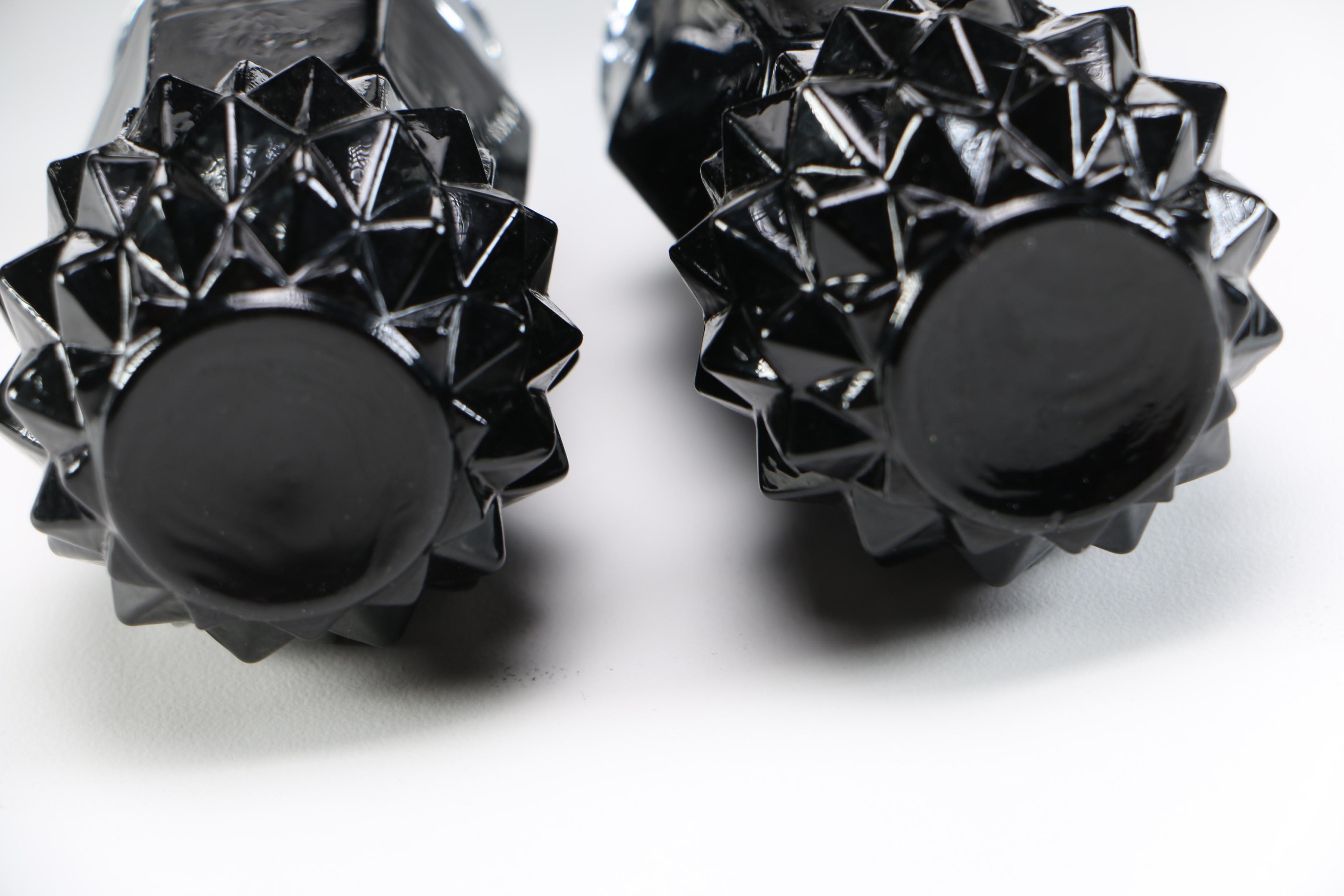 Black Pressed Glass Tableware Including Tiara "Cameo Black"