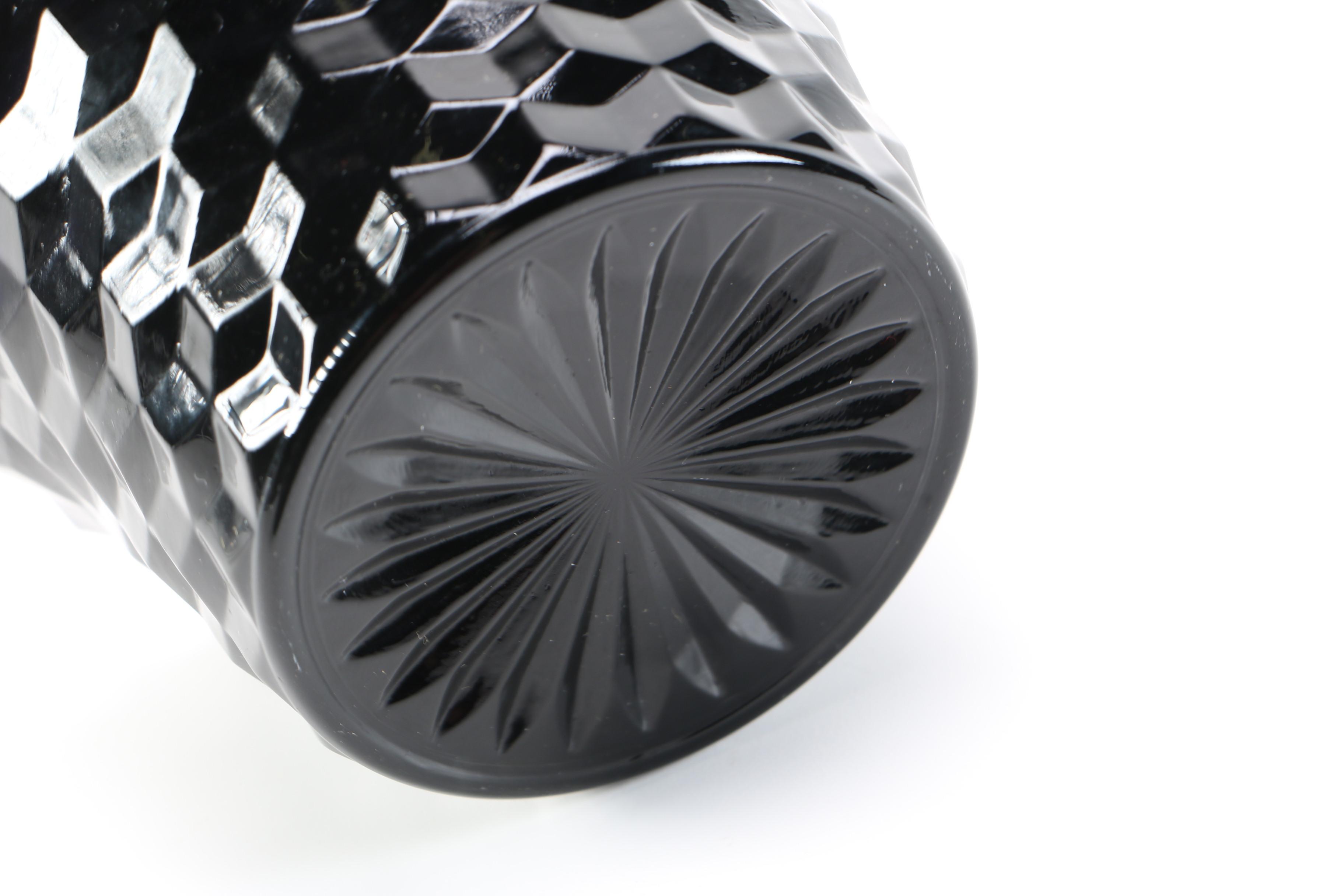 Black Pressed Glass Tableware Including Tiara "Cameo Black"