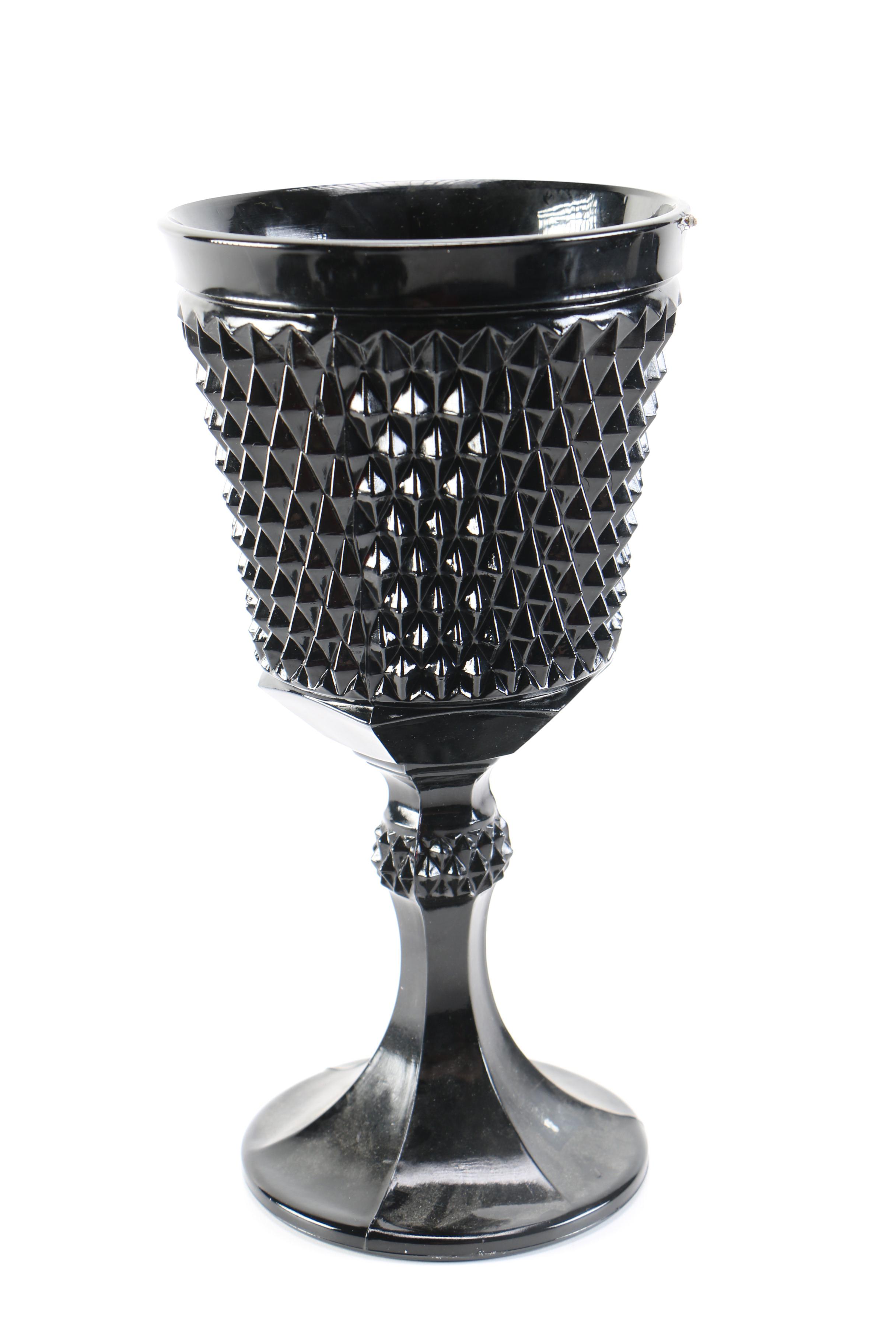 Black Pressed Glass Tableware Including Tiara "Cameo Black"