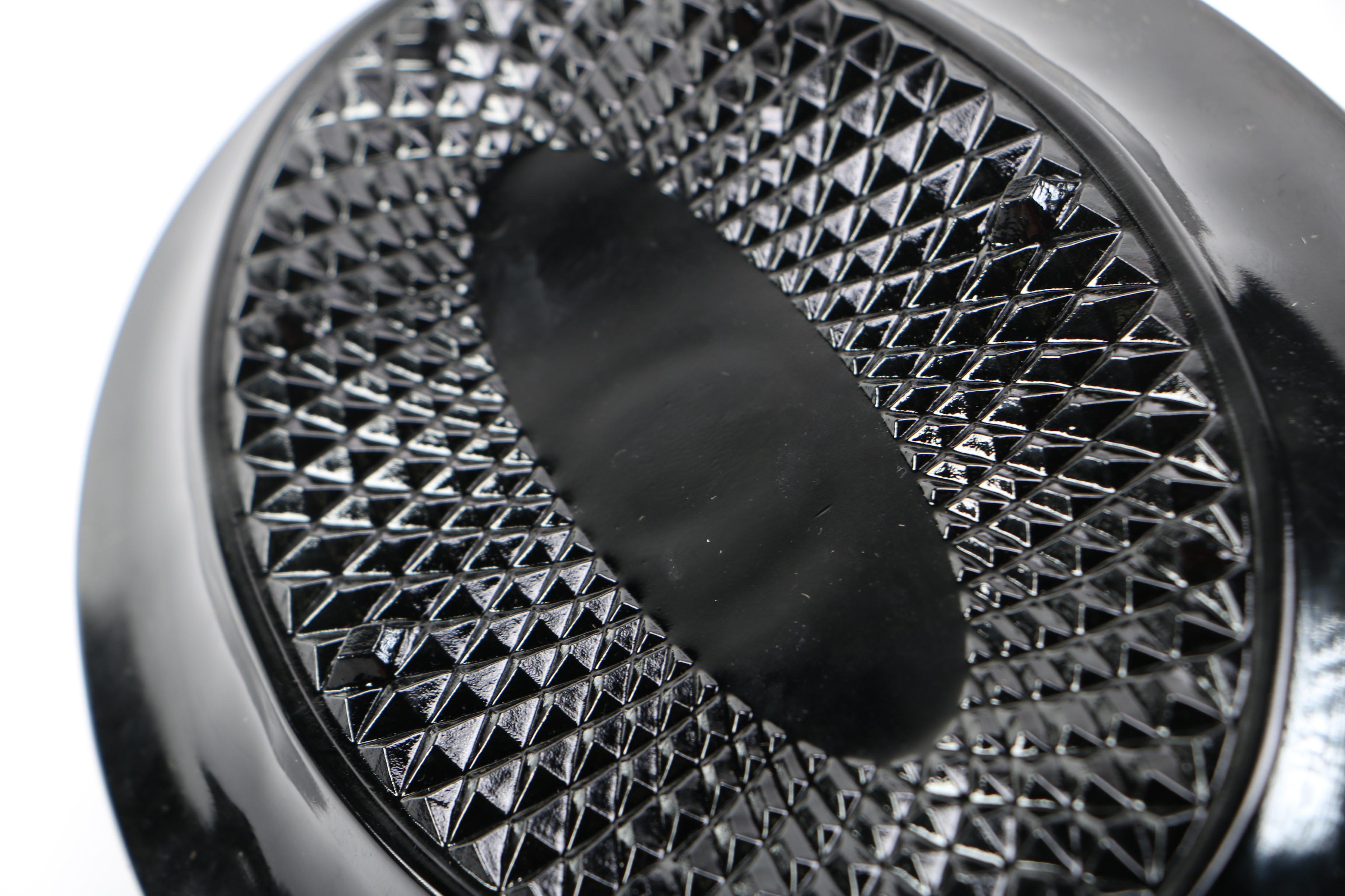 Black Pressed Glass Tableware Including Tiara "Cameo Black"