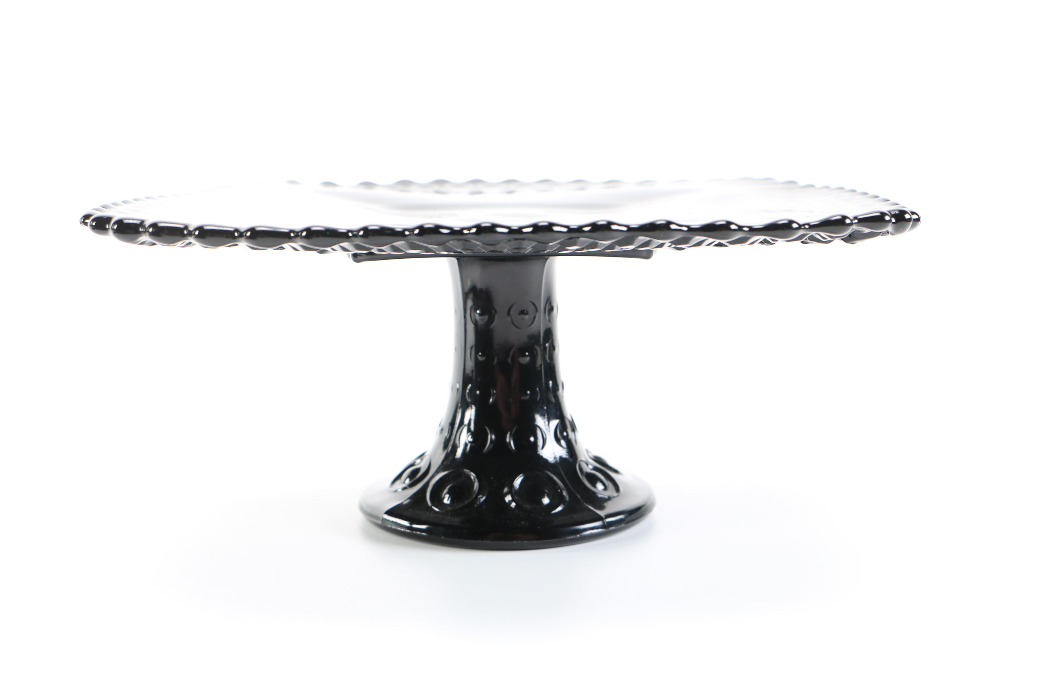 Black Pressed Glass Tableware Including Tiara "Cameo Black"