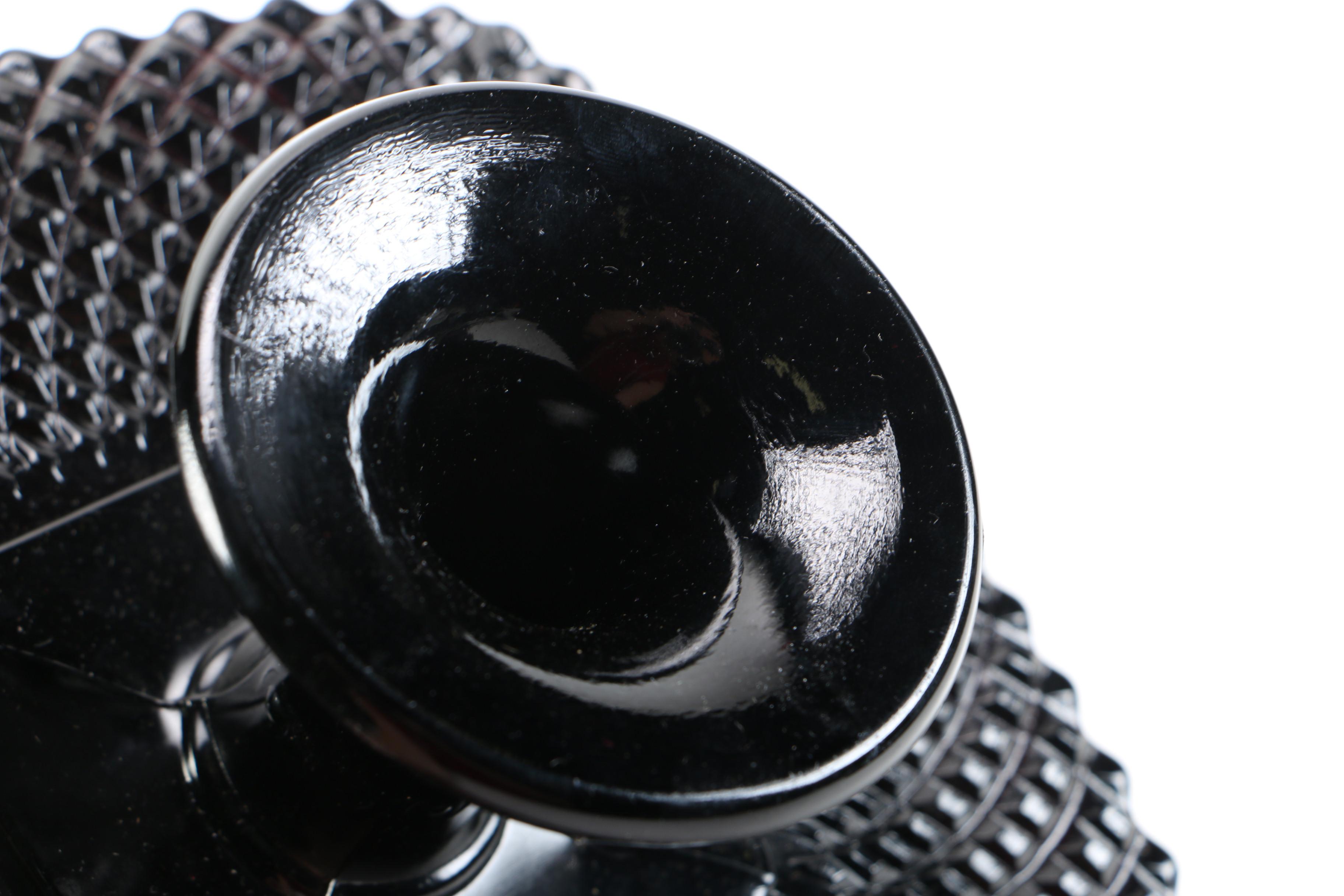 Black Pressed Glass Tableware Including Tiara "Cameo Black"