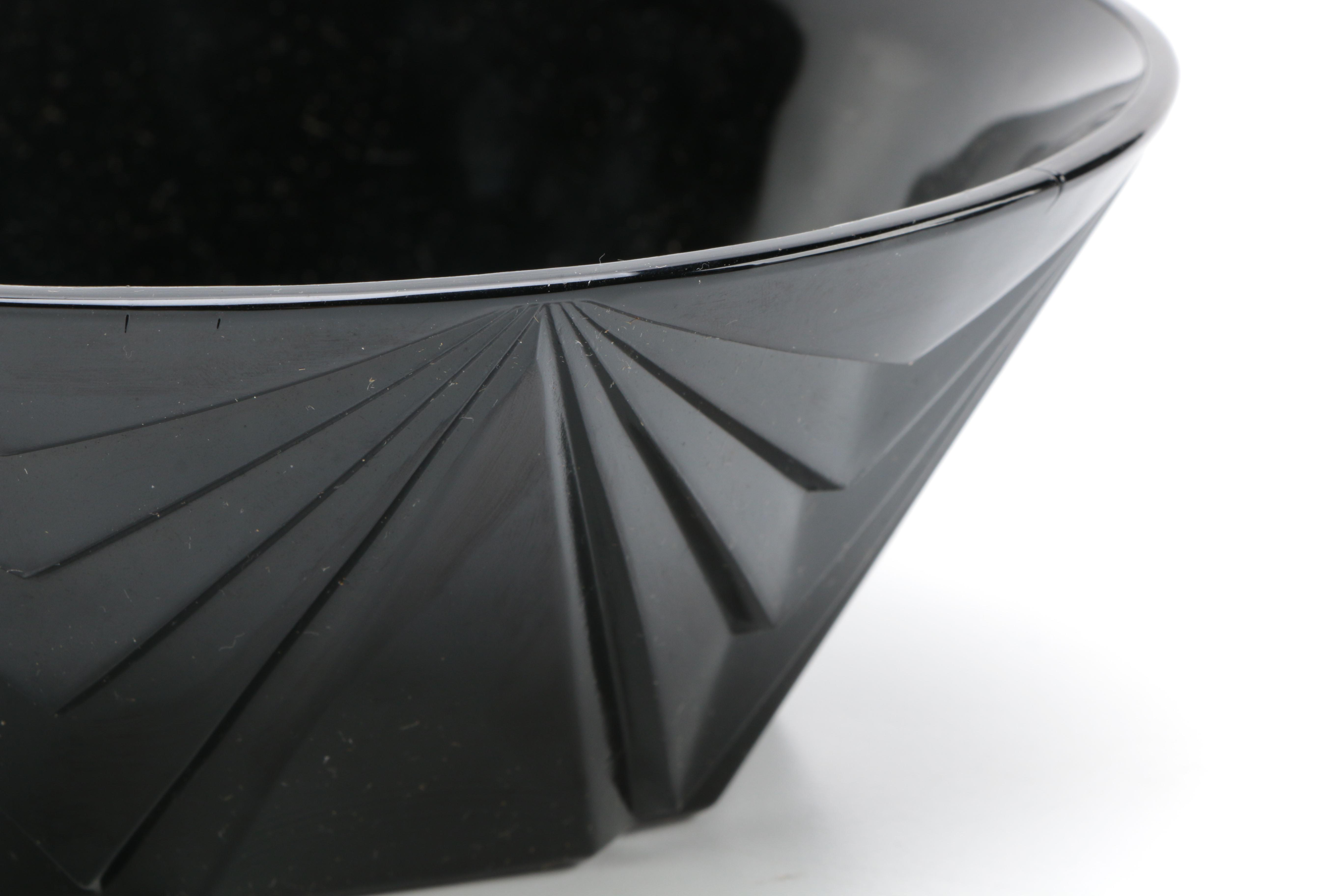 Tiara Exclusives "Art Deco" Black Amethyst Glass Circa 1970