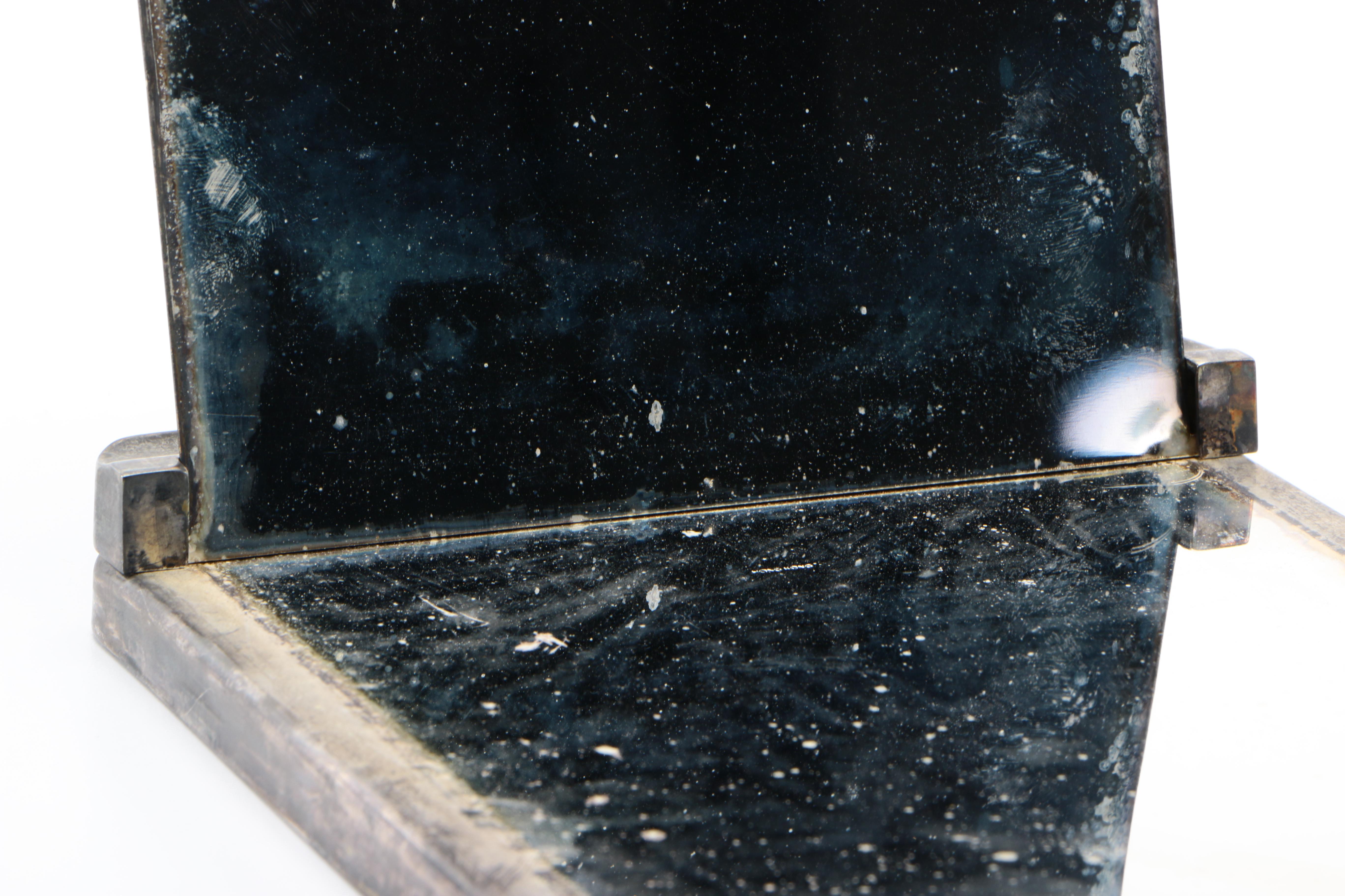 Shaving Mirror and Gorham Silver-Plated Vase