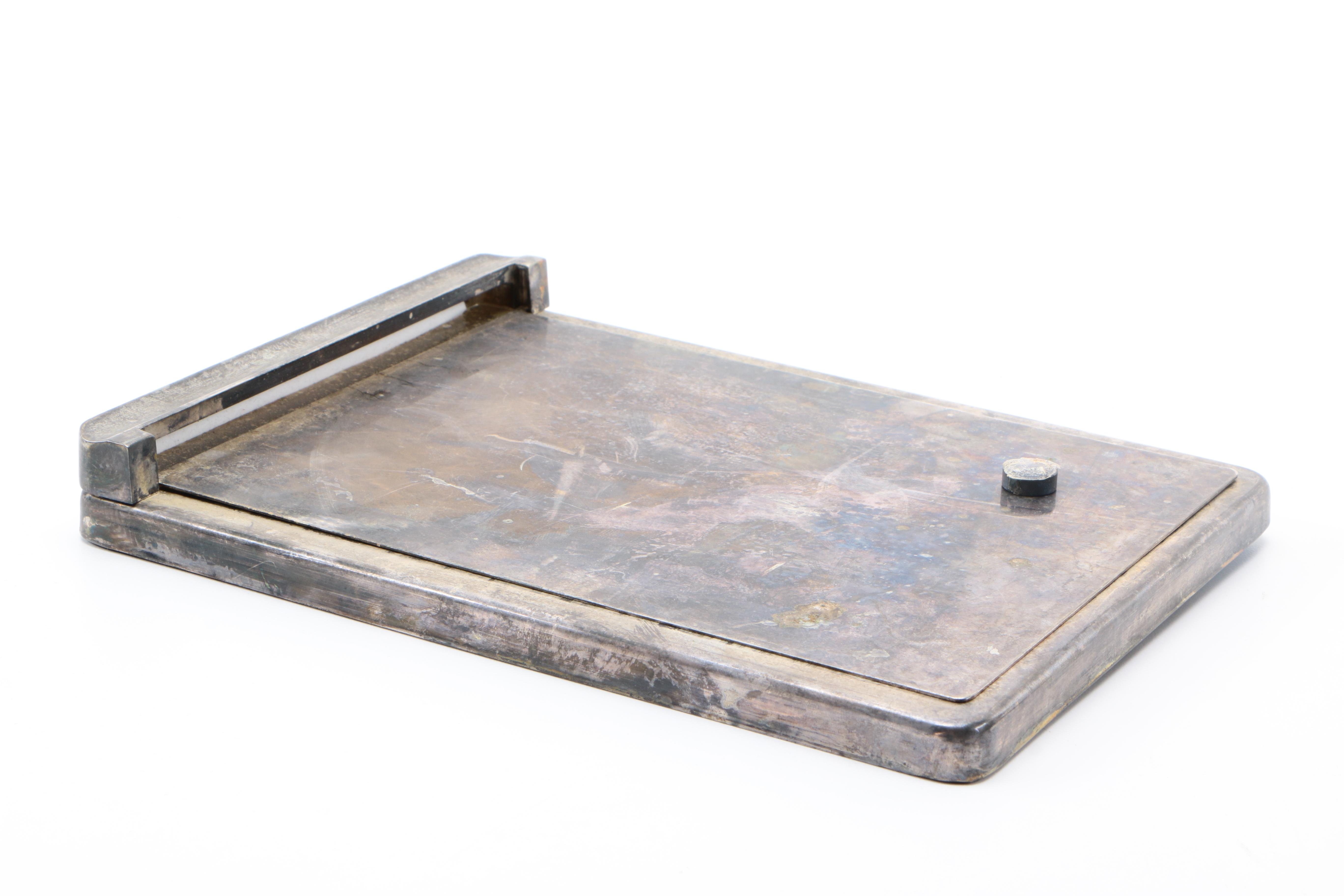 Shaving Mirror and Gorham Silver-Plated Vase